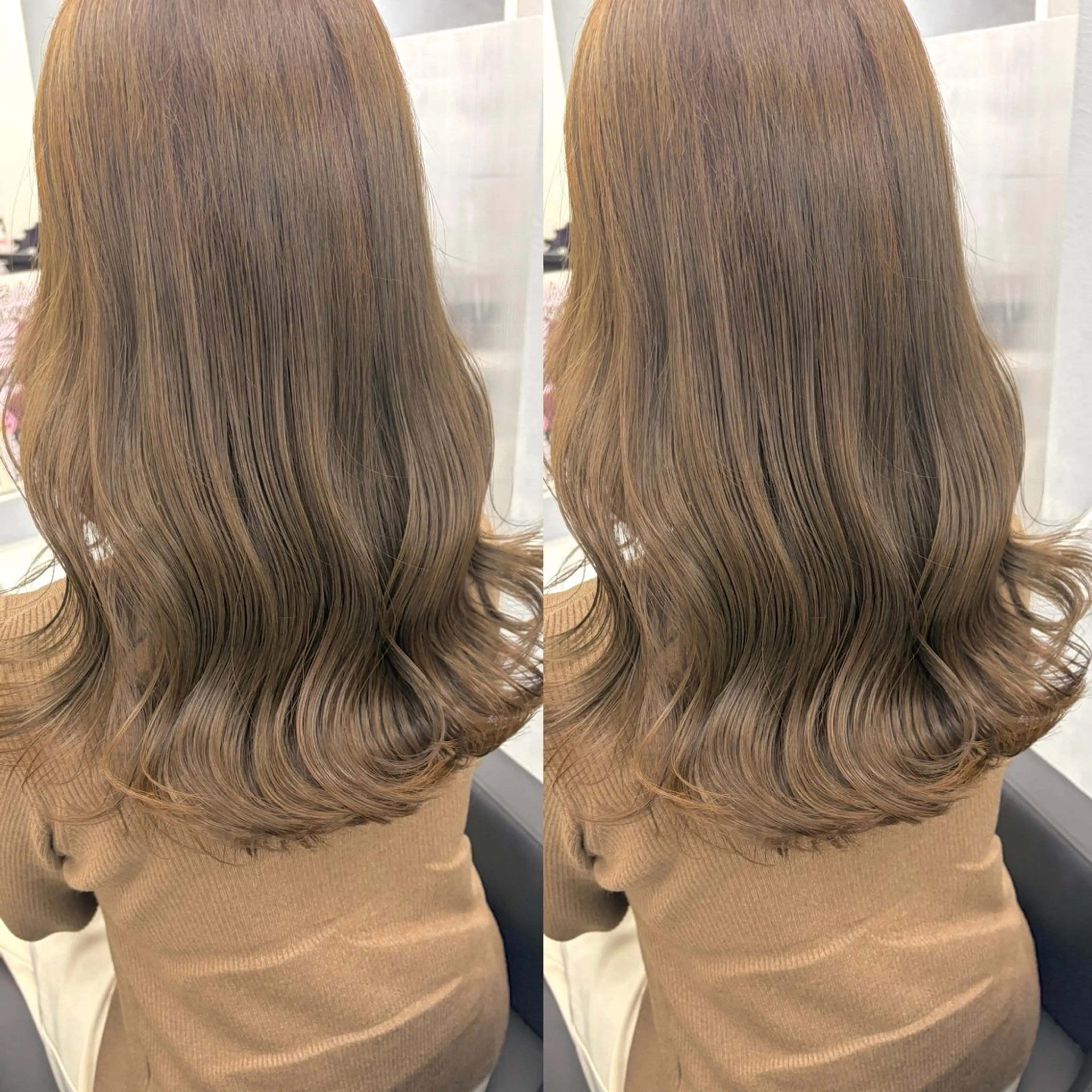 ロング カット ヘアカラー トリートメント 透明感カラー🪿🤍 顔まわりカットのヘアスタイル