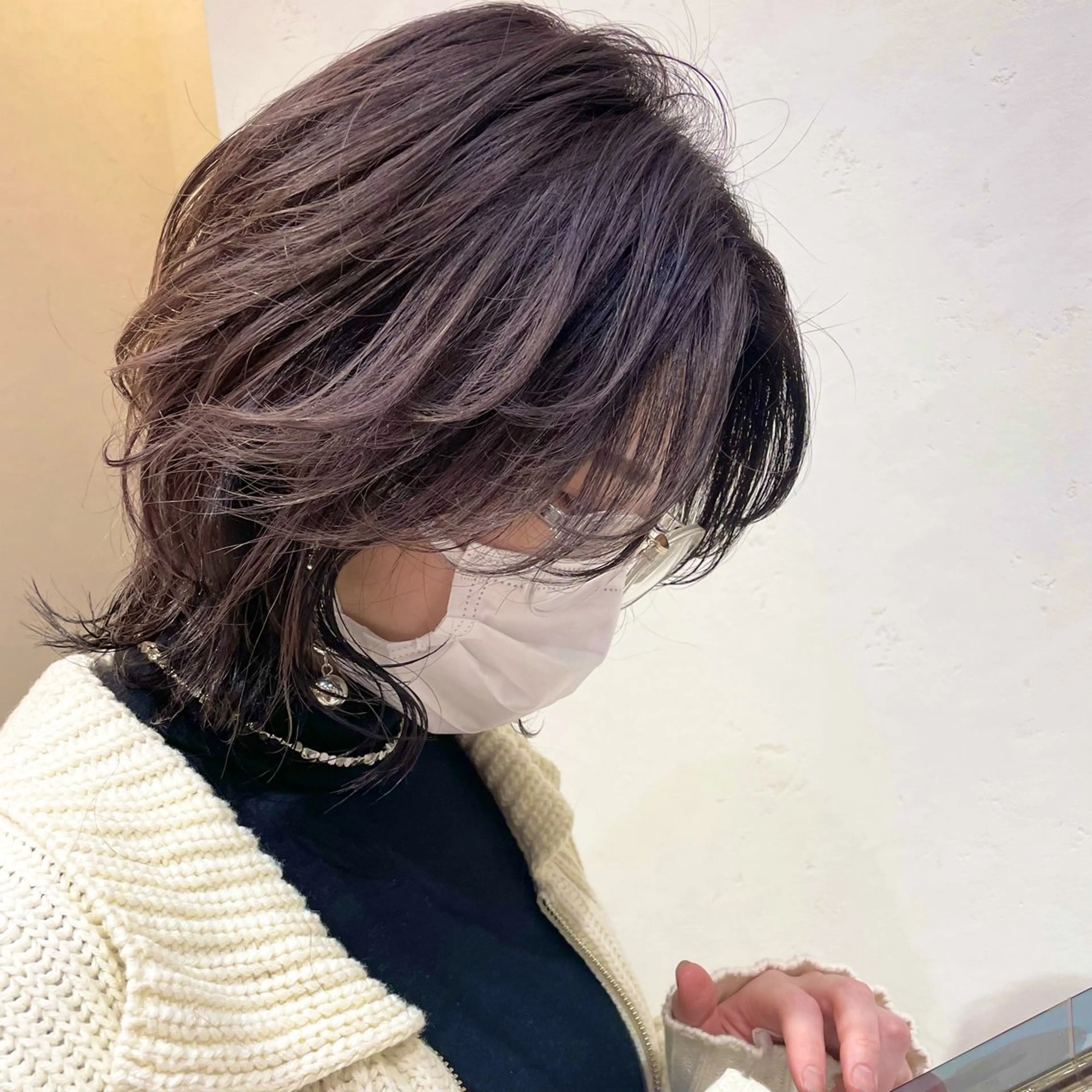 ミディアム カラー パーマ ブリーチ ケアブリーチ ダブルカラー グレージュ ラベンダーカラー 村上 遥香 店長スタイリストのヘアスタイル