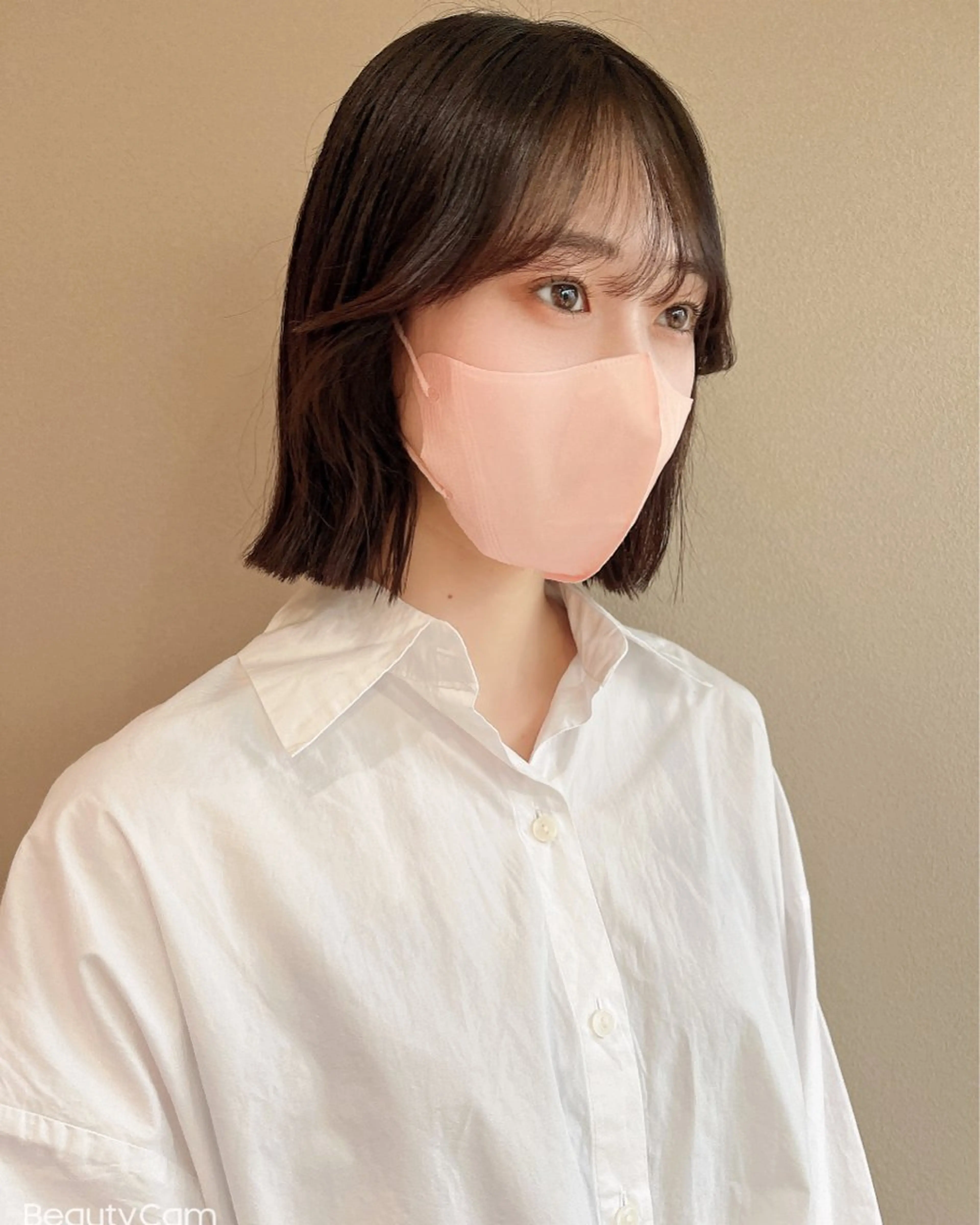 ミディアム ボブ 韓国風ヘア 奥田 蓮のヘアスタイル