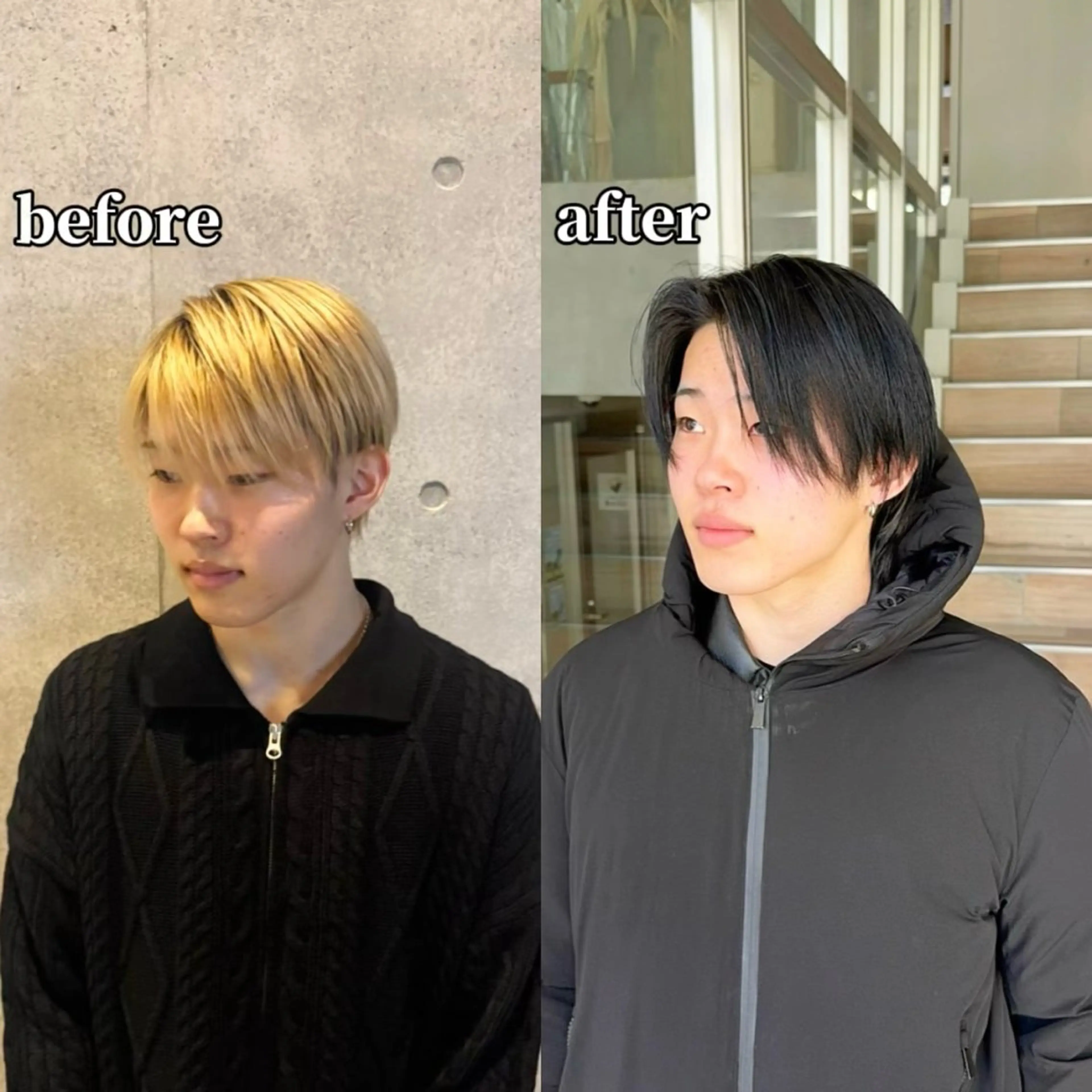 カラー 黒髪 ハイトーンカラー ヘアカラー アニメオタク美容師/ メンズ特化/僚汰のヘアスタイル