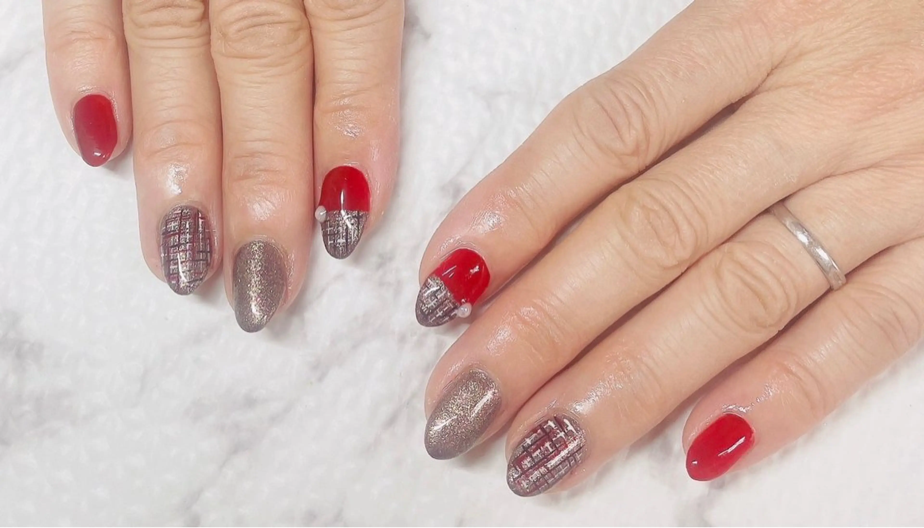 ネイル アニマル柄 グリーン ラメ(グリッター) ラメグラデーション オフィスネイル Lily Blancheのその他イメージ