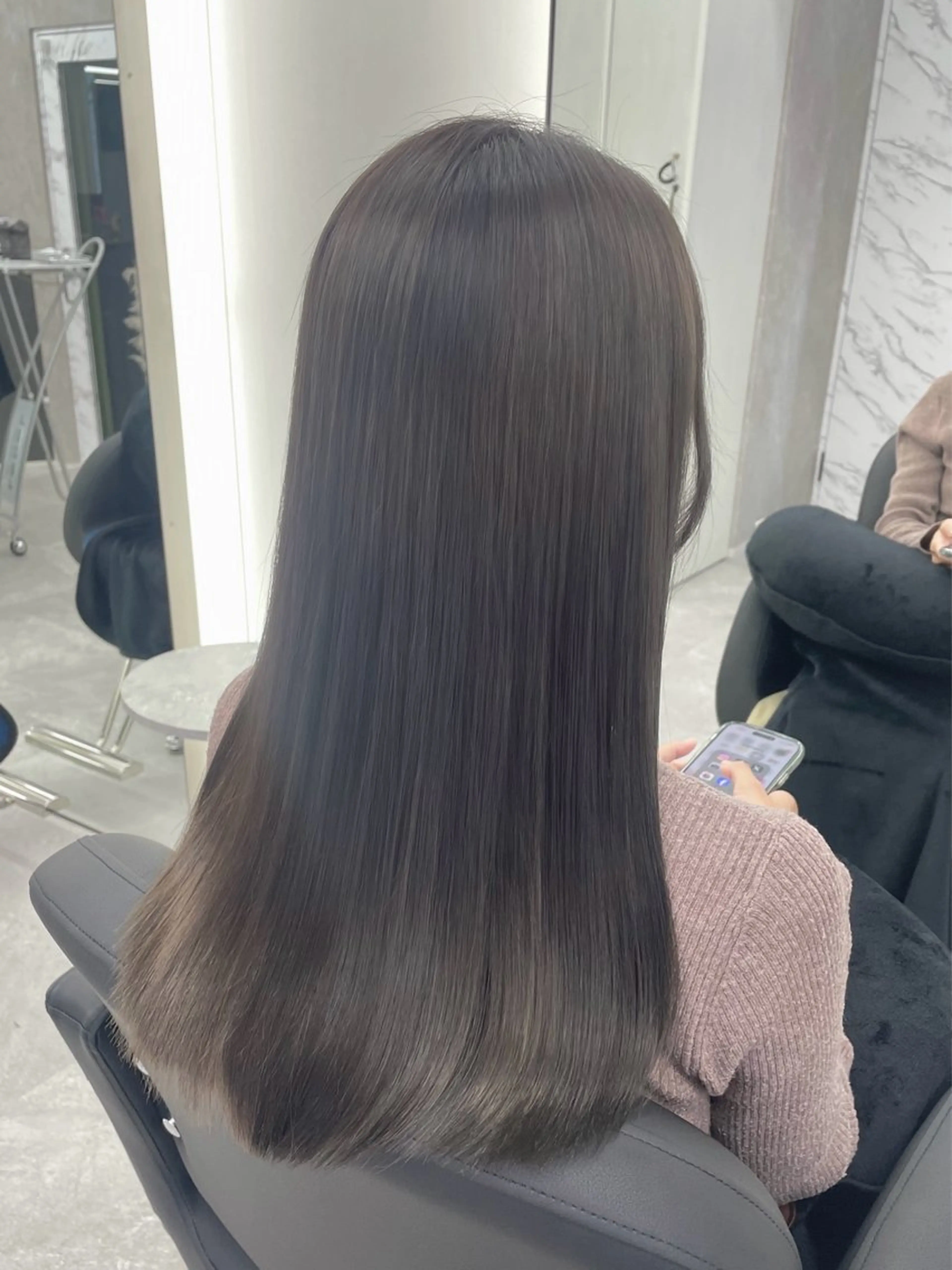 ロング カラー パーマ カット ヘアカラー 縮毛矯正 心斎橋/ブリーチなし 髪質改善/レイヤーのヘアスタイル