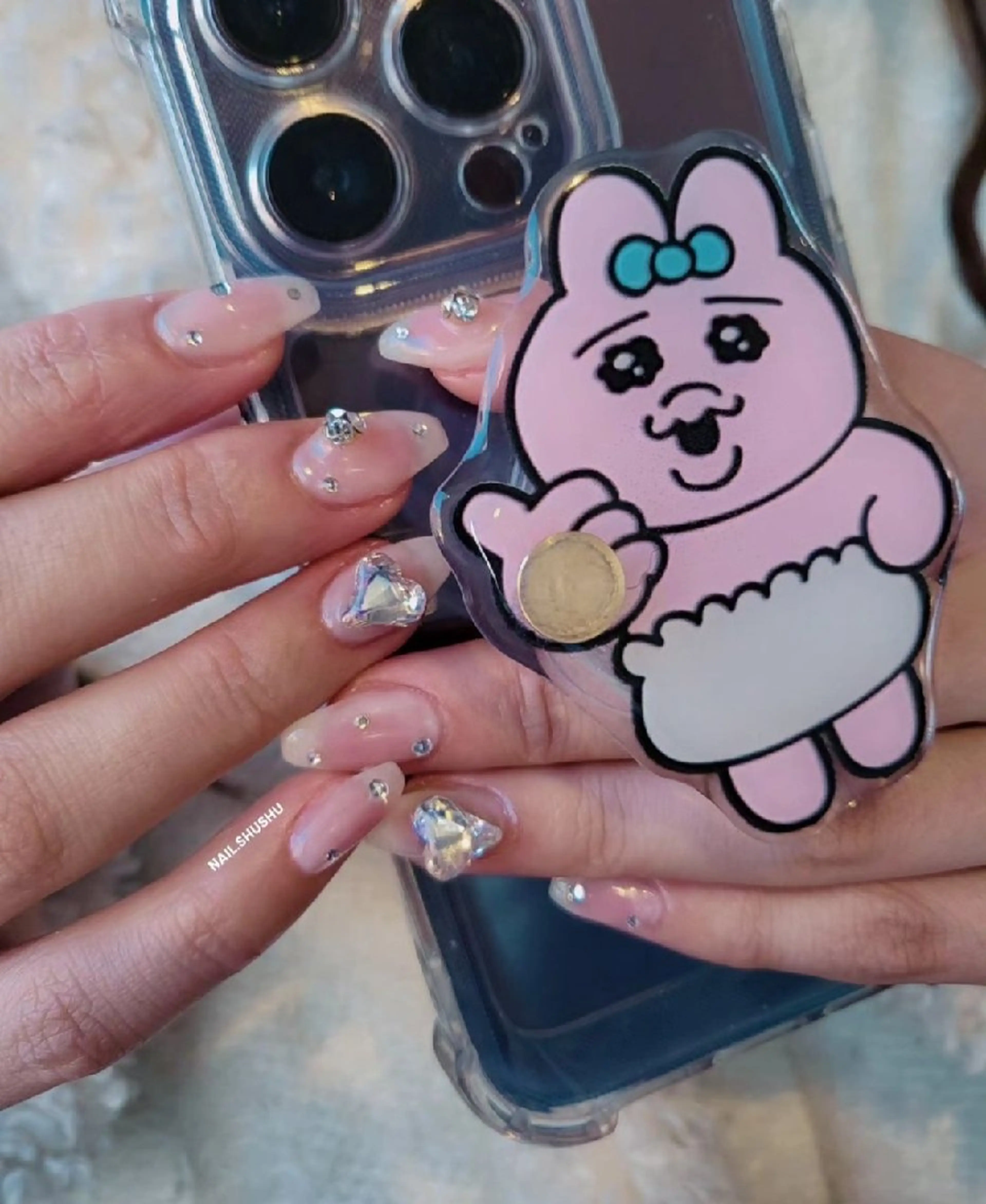 ネイル 持ち込み ニュアンスネイル ワンカラーネイル シンプルネイル 春ネイル ハンドネイル 3dパーツ/流行り 👧shushu❤️のネイルデザイン