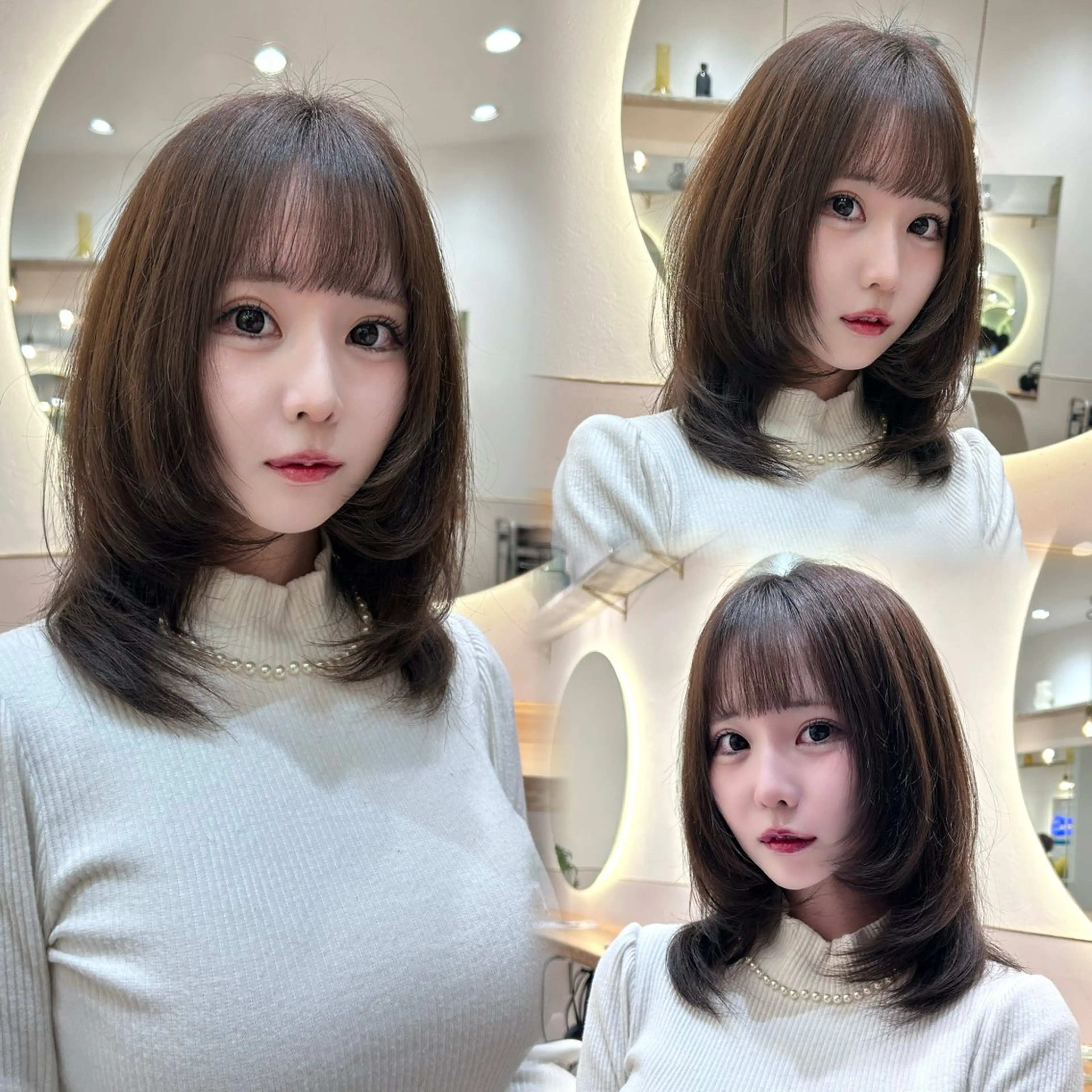 ミディアム ミディアムレイヤー 顔まわりレイヤー レイヤーカット ウルフカット ウルフレイヤー ボブ/レイヤーボブ/ 髪質改善/梶川 夏季のヘアスタイル