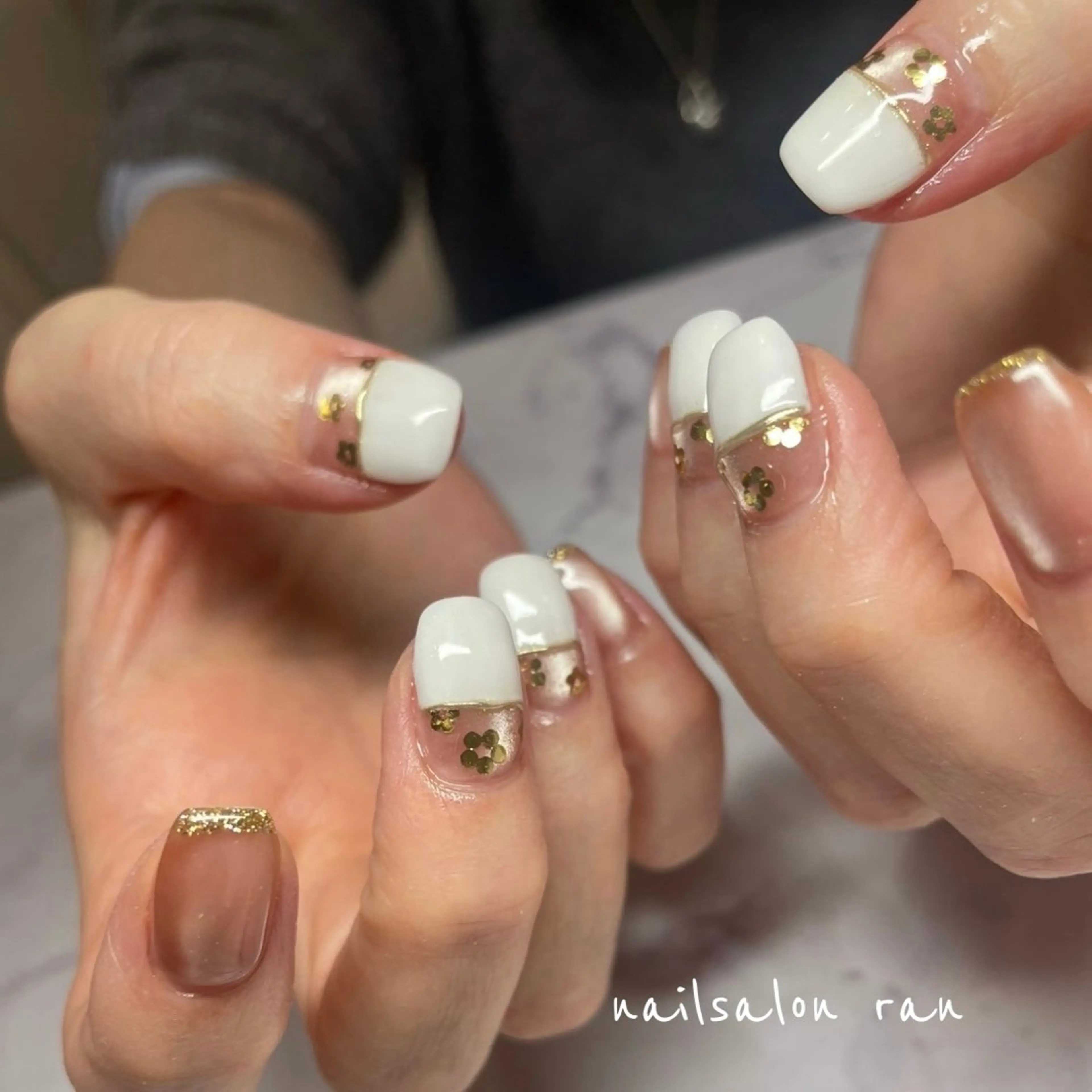 ネイル フレンチネイル マグネットネイル ハンドネイル nailsalon ranのネイルデザイン