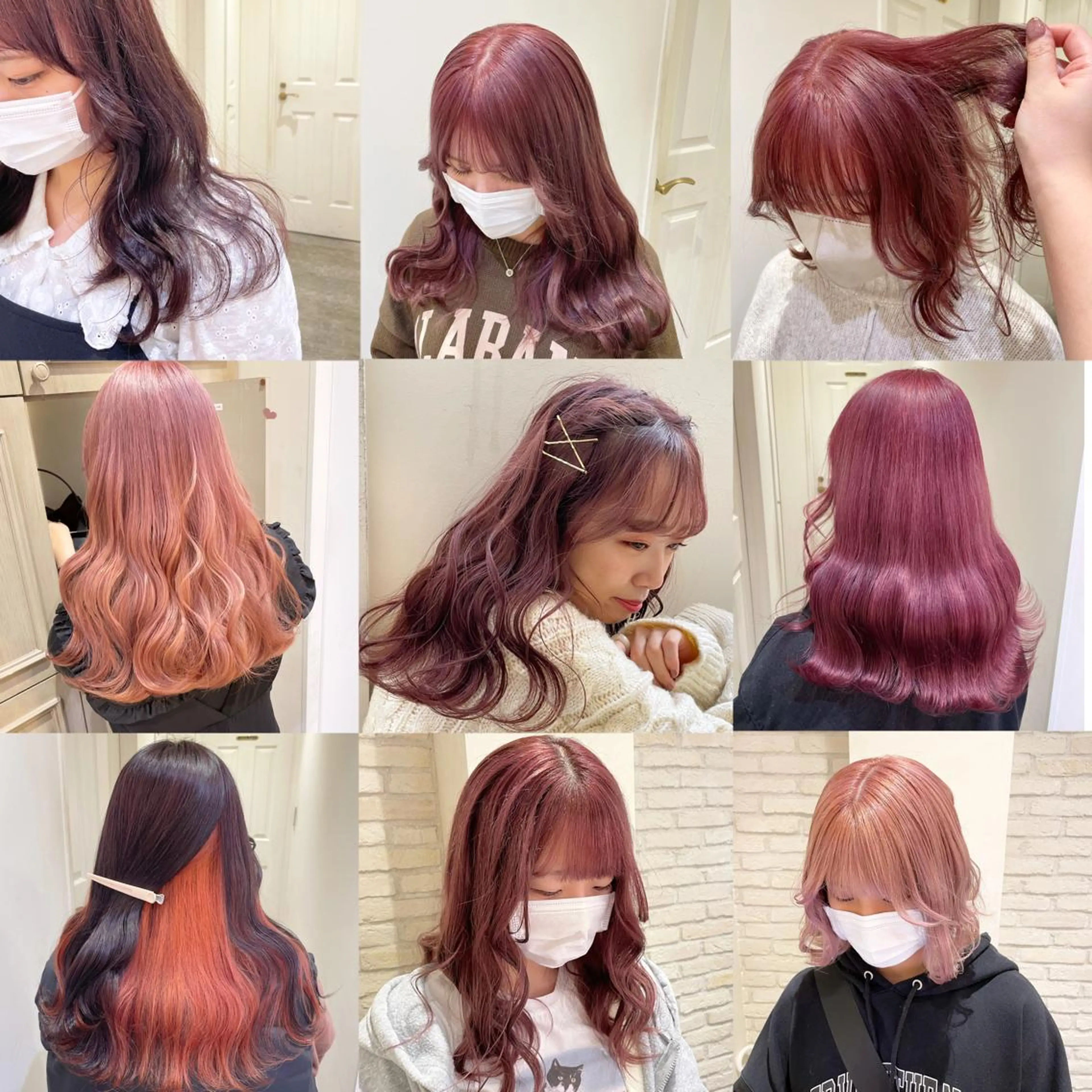 セミロング カラー ブリーチ ピンクカラー エクステ/ハイトーン 🐏☁️miminaのヘアスタイル
