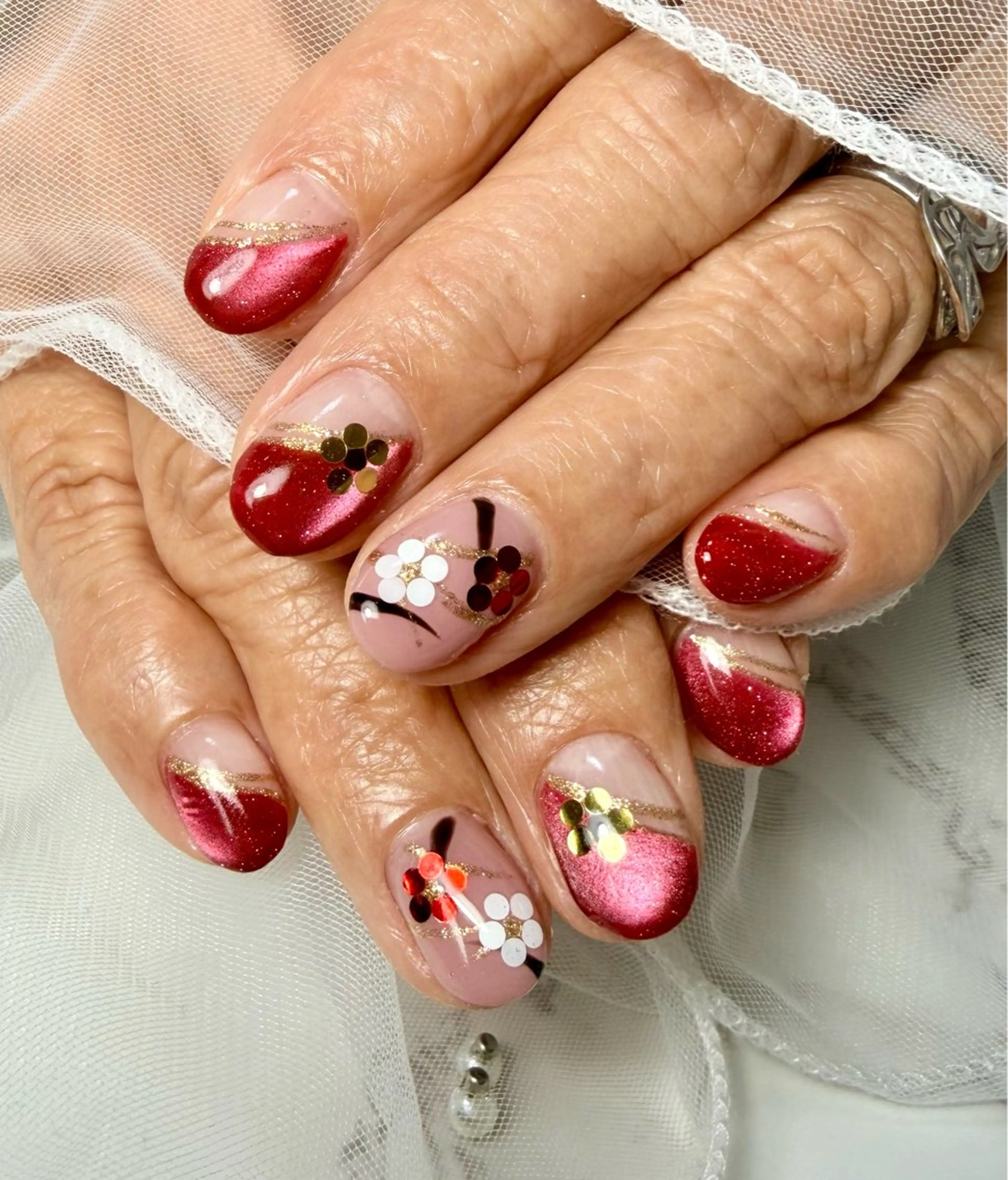 ネイル アニマル柄 アートネイル チークネイル フラッシュネイル フラッシュマグ Mai’s nailのネイルデザイン