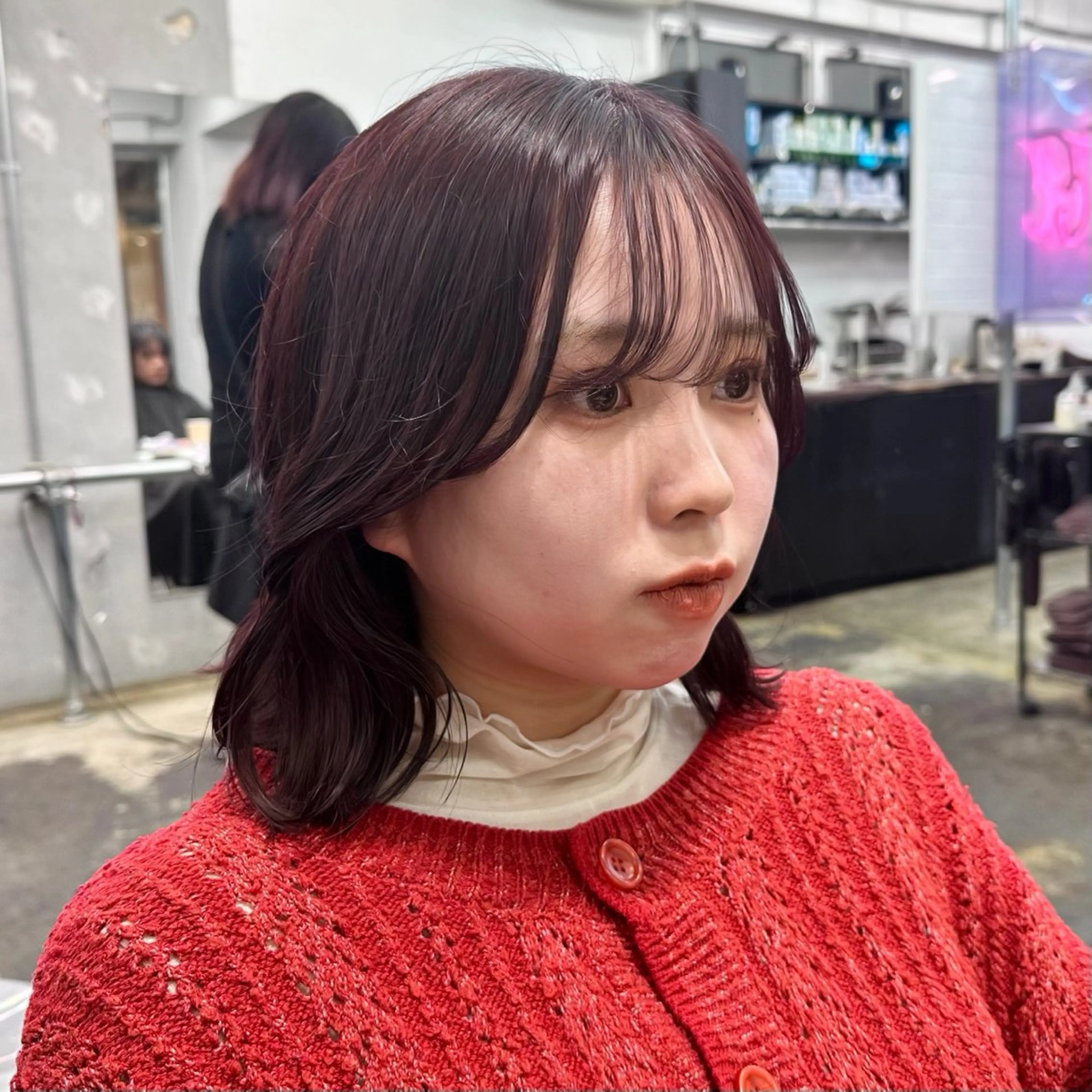 ミディアム カラー ヘアアレンジ ブラウンカラー レッドカラー レッドブラウン 🎀モテ暖色× エクステ🎀あかりのヘアスタイル