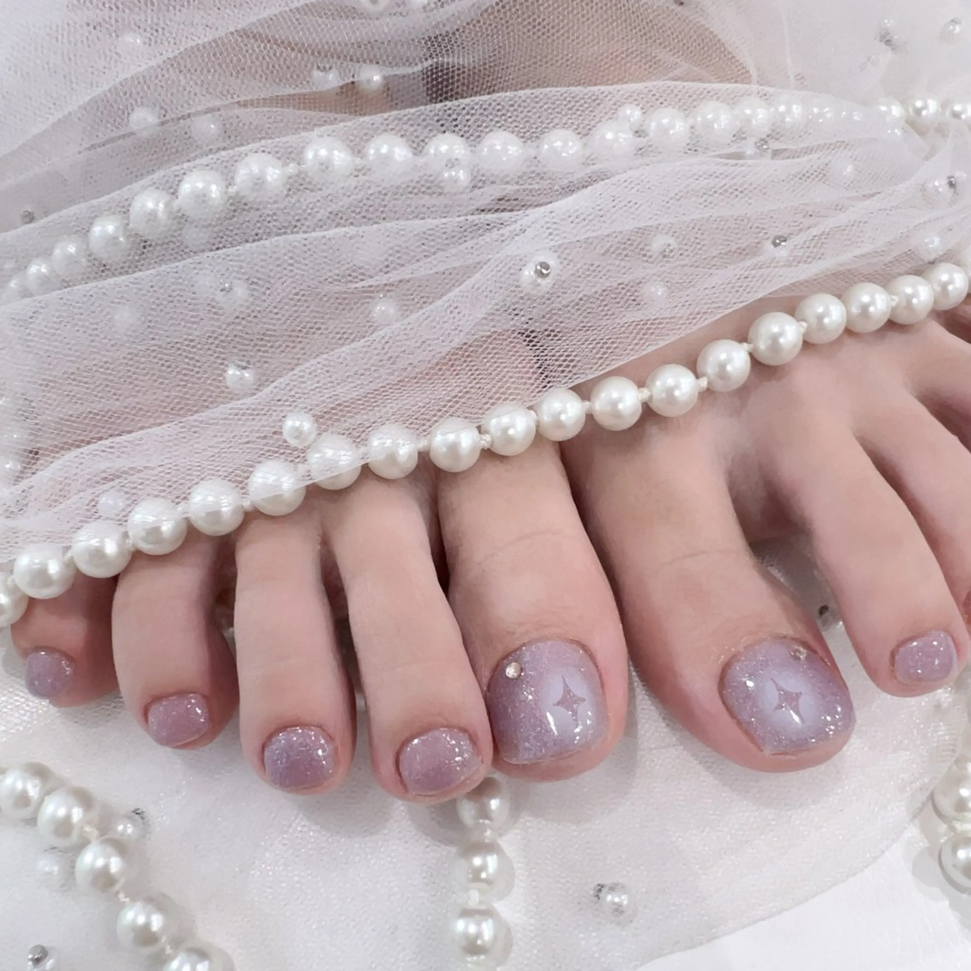 ネイル アートネイル フラッシュネイル フレンチネイル ジェルネイル ガラスフレンチ You&Me Yukiのネイルデザイン