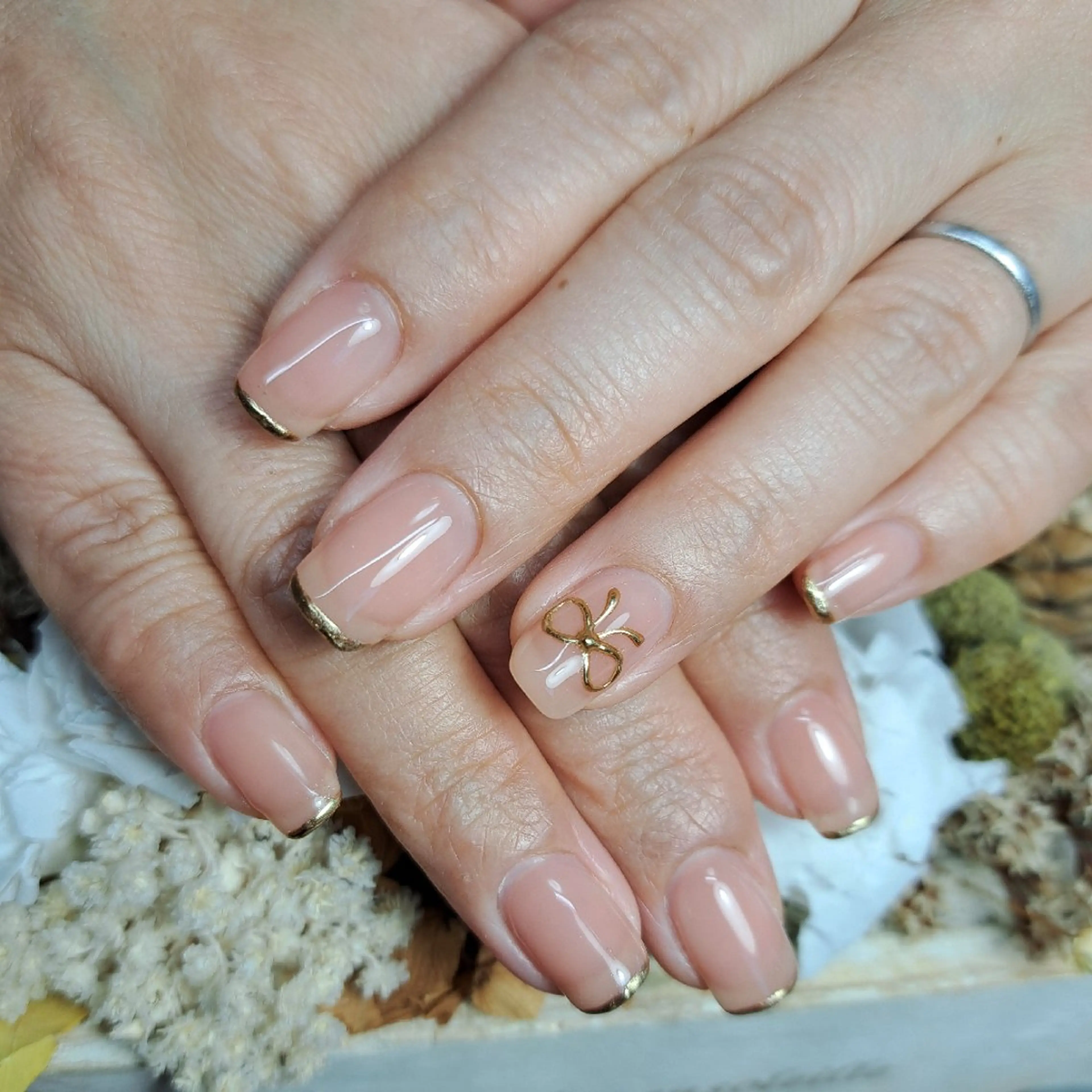 ネイル フレンチネイル ミラーネイル HAYASHI  Nのネイルデザイン