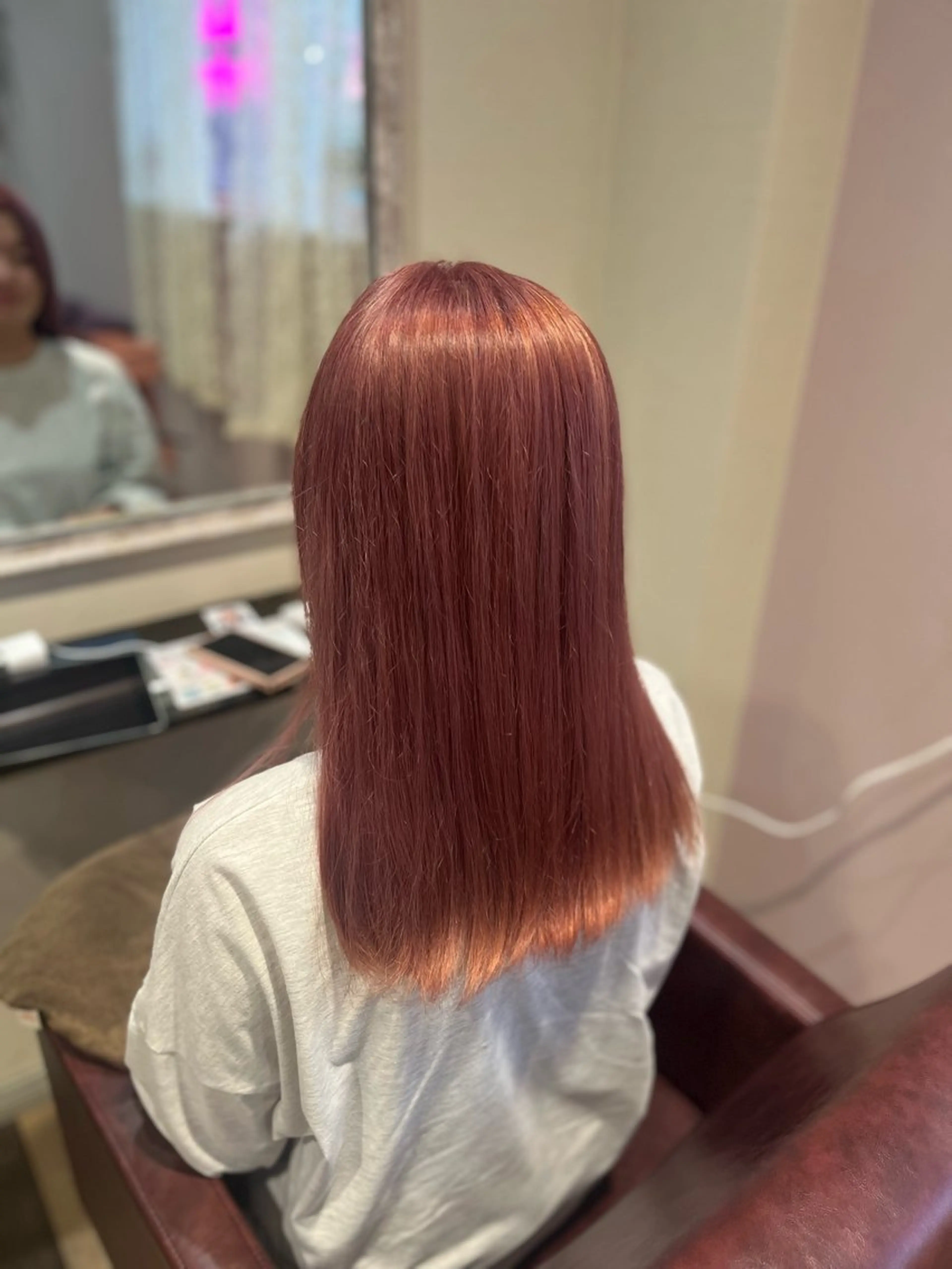 セミロング カラー カット ヘアカラー トリートメント 艶カラー/ 縮毛矯正/いくののヘアスタイル