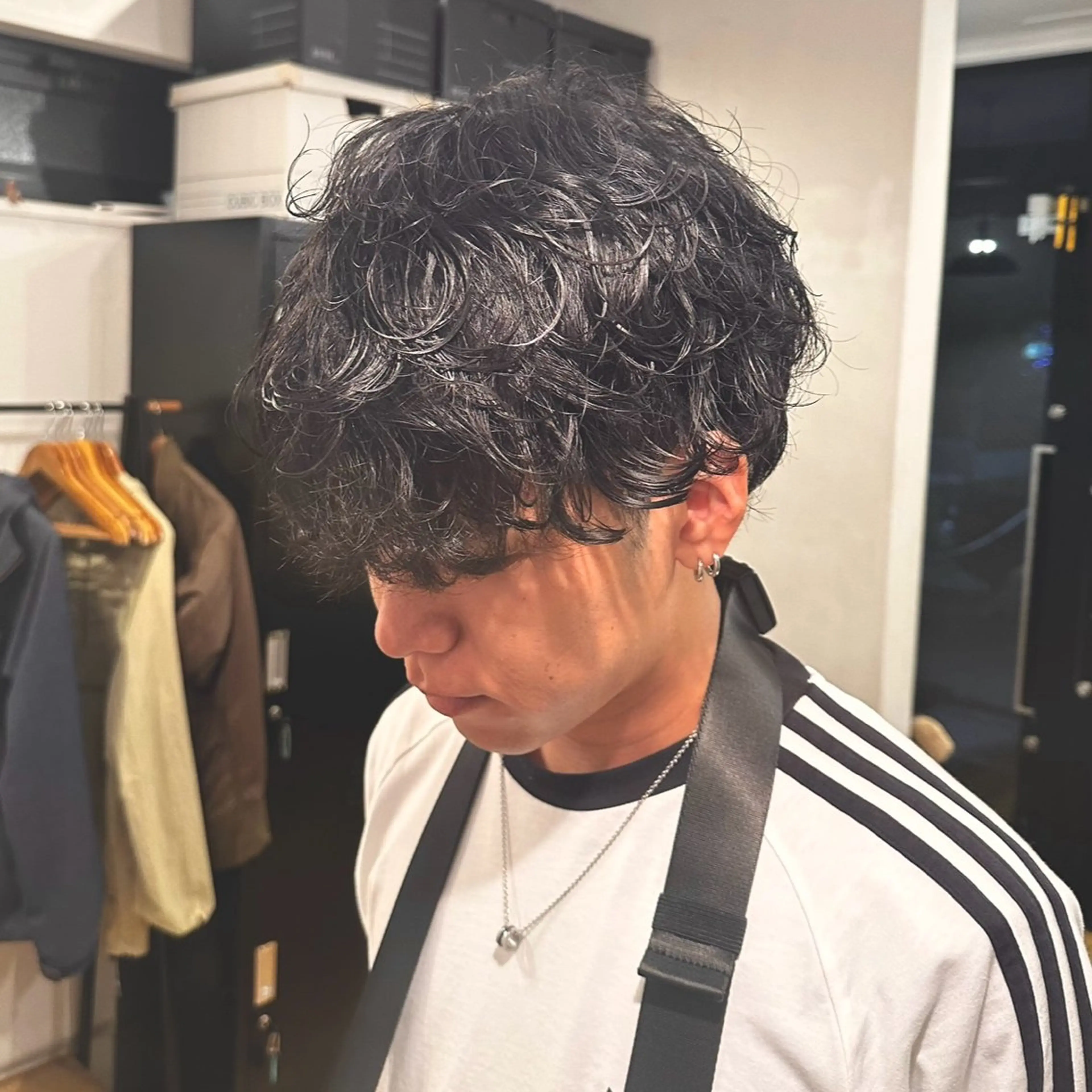 ショート パーマ メンズ ビジネス フェザーパーマ メンズ就活ヘア マッシュ メンズパーマ カット パーマ トリートメント 【メンズヘア】 原宿/Kasumiのヘアスタイル