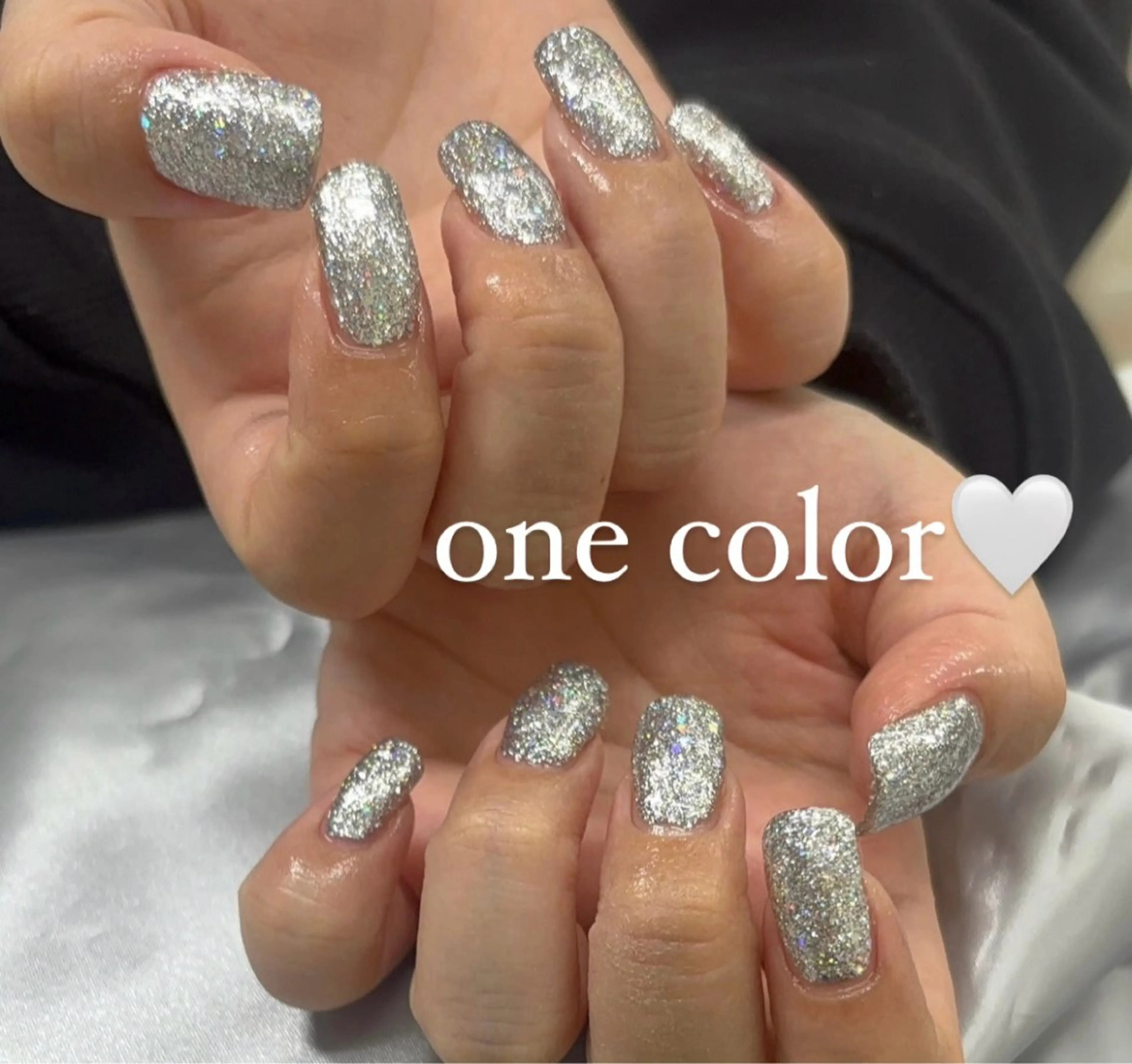 ネイル ラメ(グリッター) ワンカラーネイル 冬ネイル クリスマス Moana nail Hiyoriのネイルデザイン