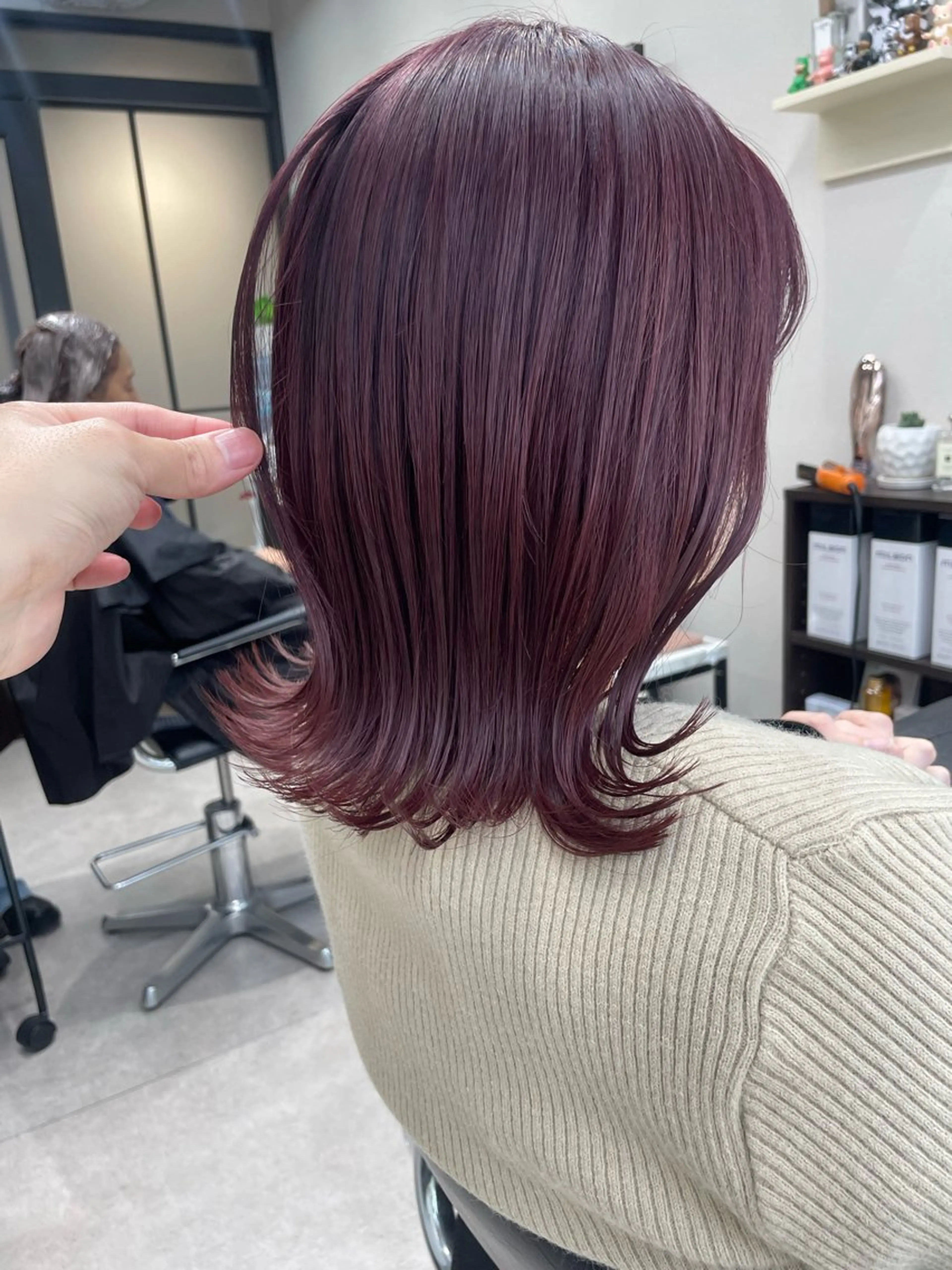 ミディアム カラー カット ヘアカラー 髪質改善will hairdesignのヘアスタイル
