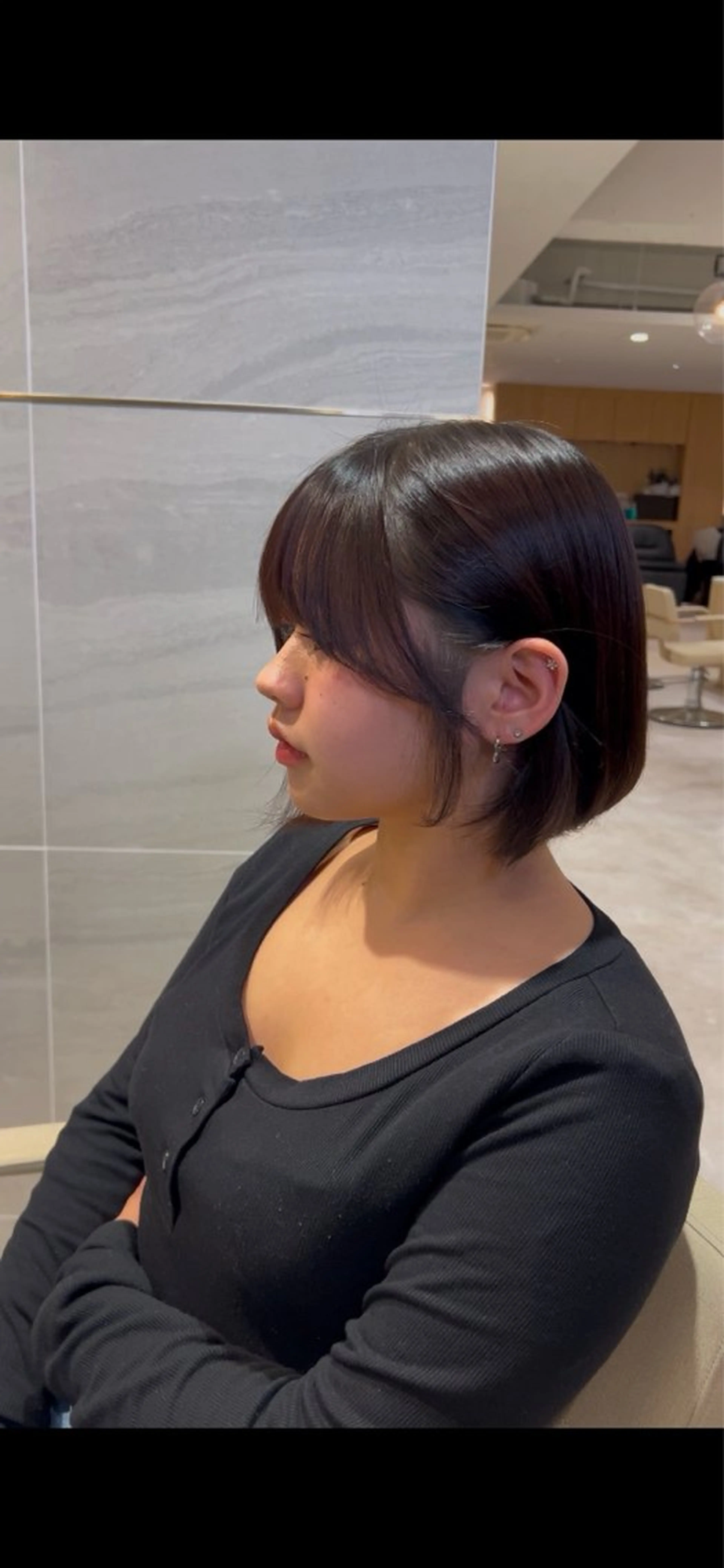 ショート ボブ 顔周りカット 似合わせカット カット無料｜レイヤー カット｜韓国モテへアのヘアスタイル