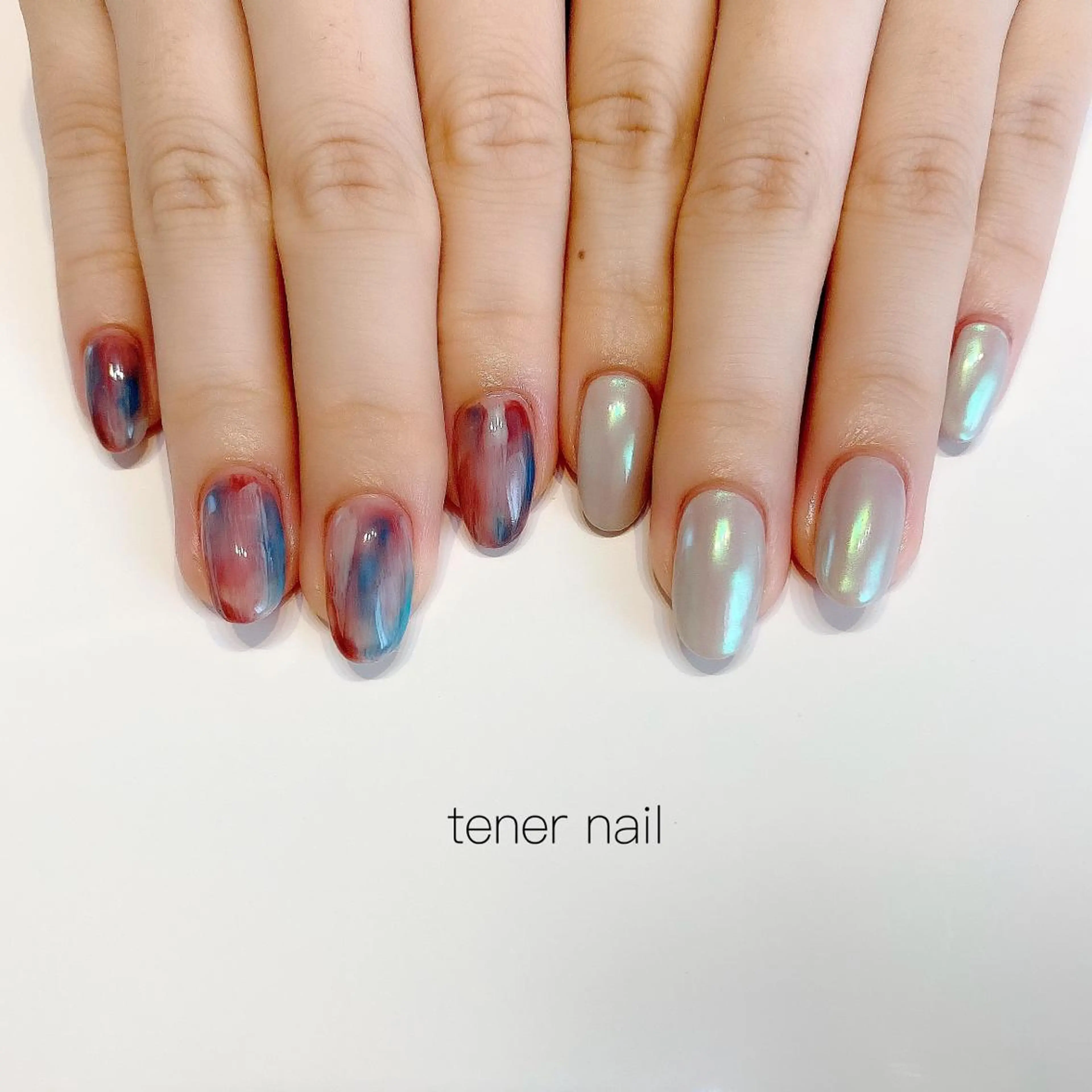 ネイル オーロラネイル ニュアンスネイル テネルネイル tener nailのネイルデザイン