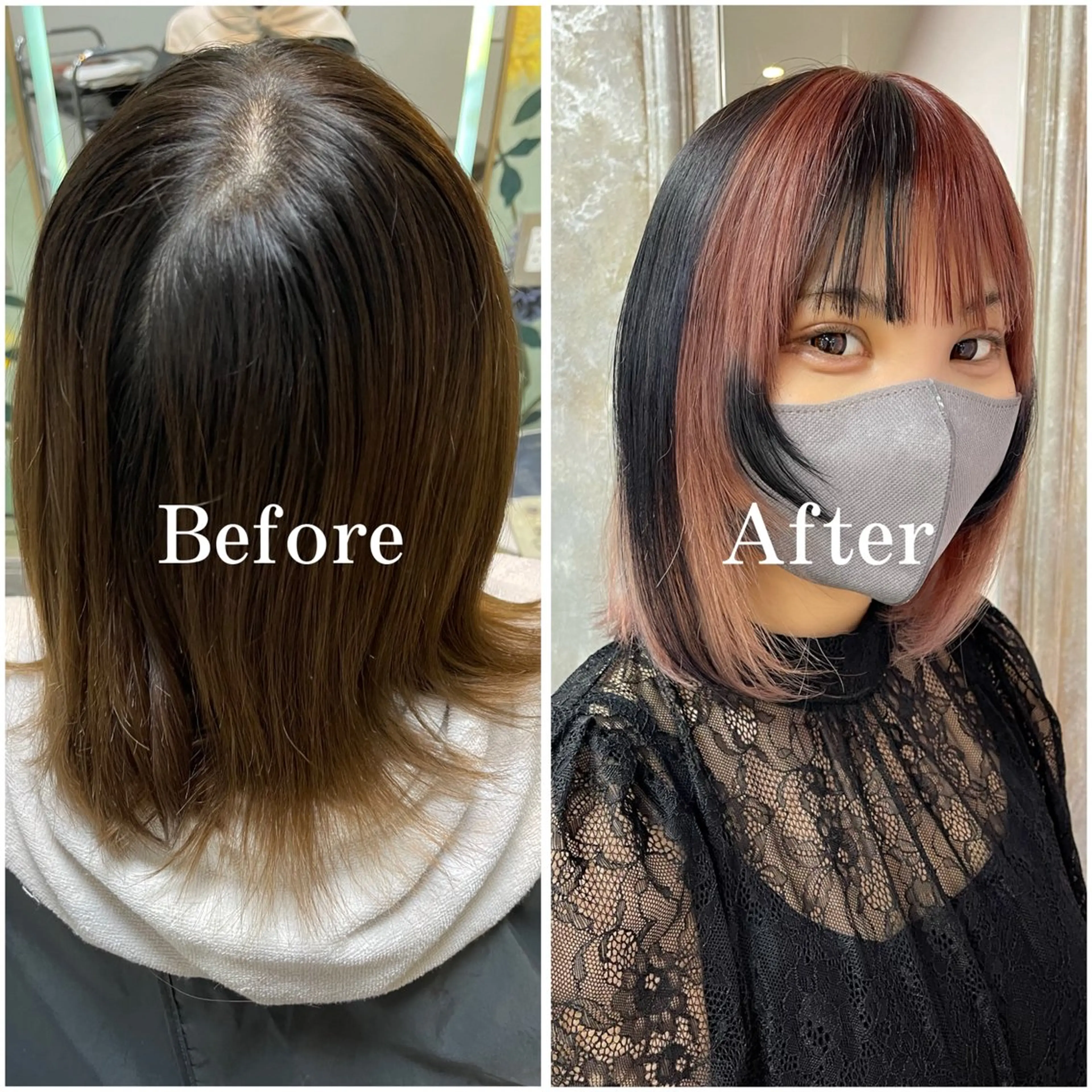 セミロング カラー ブリーチ デザインカラー ハイトーンカラー ムラ修正/ ハイトーン💖Riaのヘアスタイル