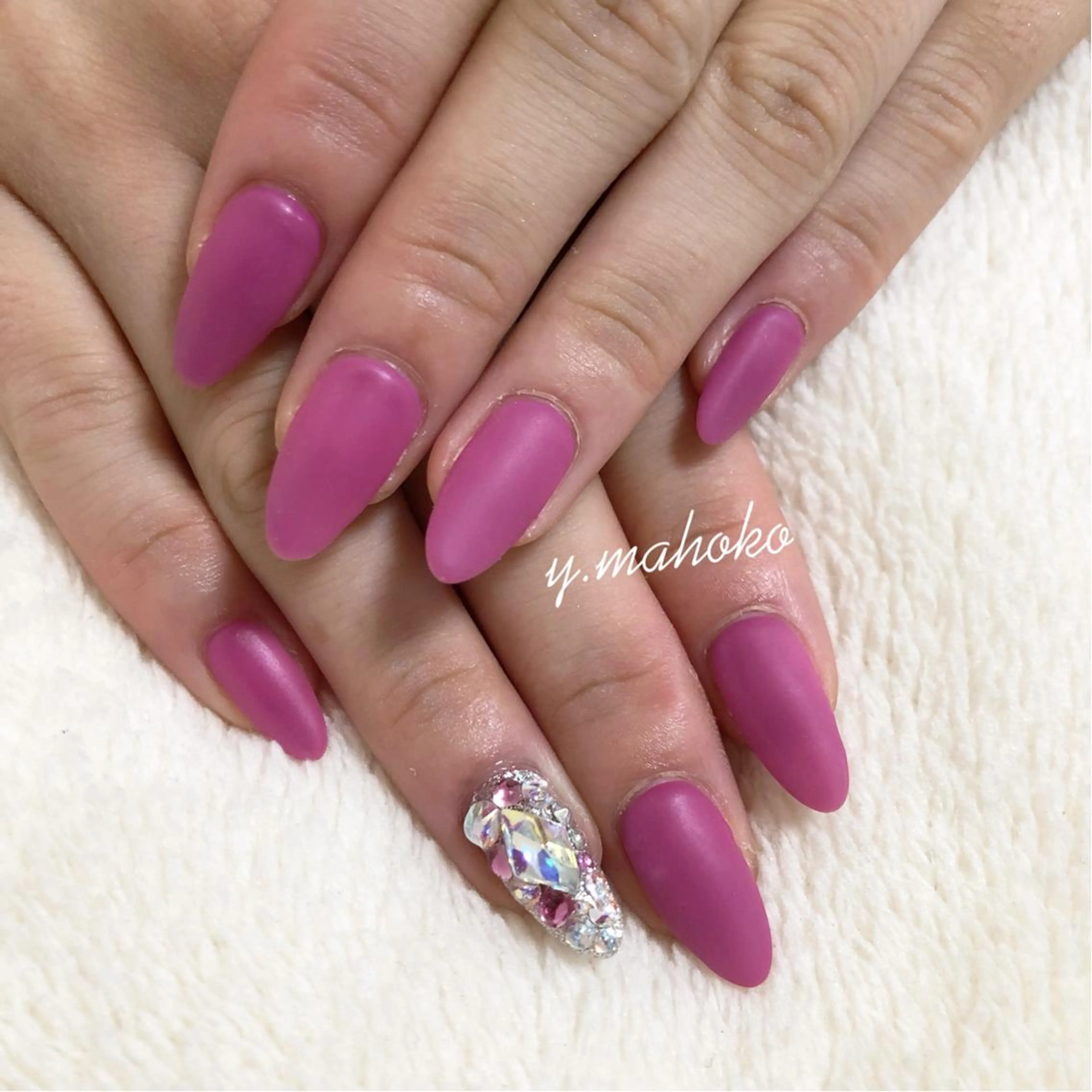 ネイル マットネイル ハンドネイル She nail studio 原宿所属・パラジェル有/ スカルプ/mahoのネイルデザイン