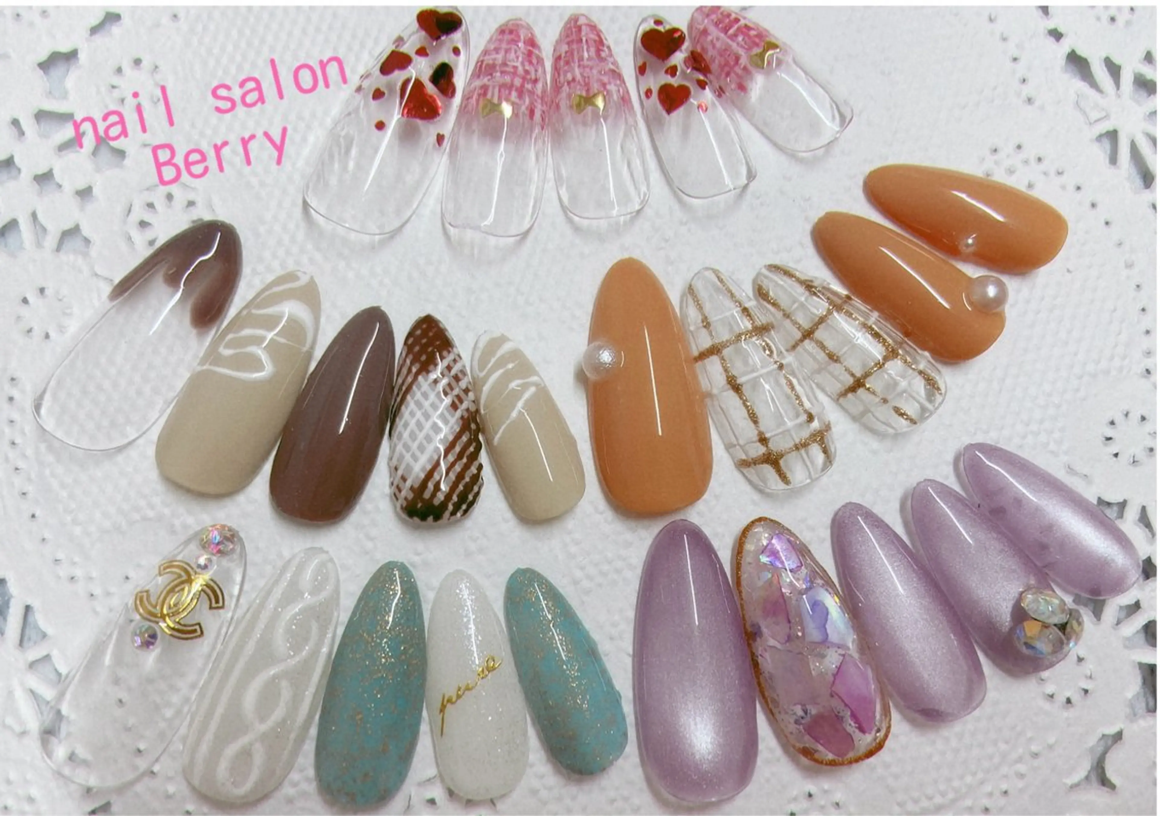 ネイル ジェルネイル パラジェル バレンタイン ハンドネイル nail salon Berry所属・前田 りかのネイルデザイン