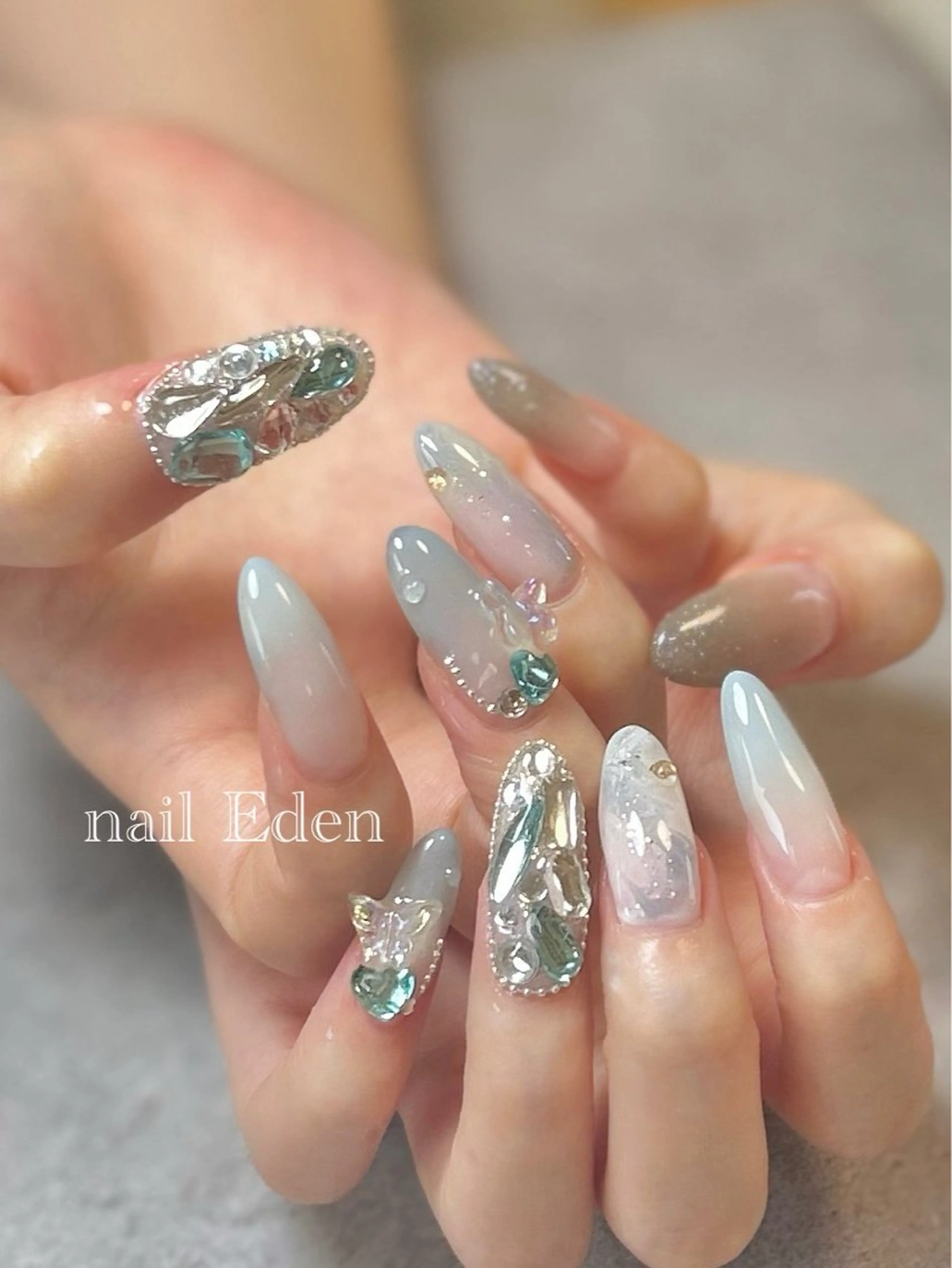 【ロング】10本＋art10本オフ込🎄🧸🎀)#ニュアンス#マグネット#キラキラ#クリスマス#韓国ネイル#成人式の写真