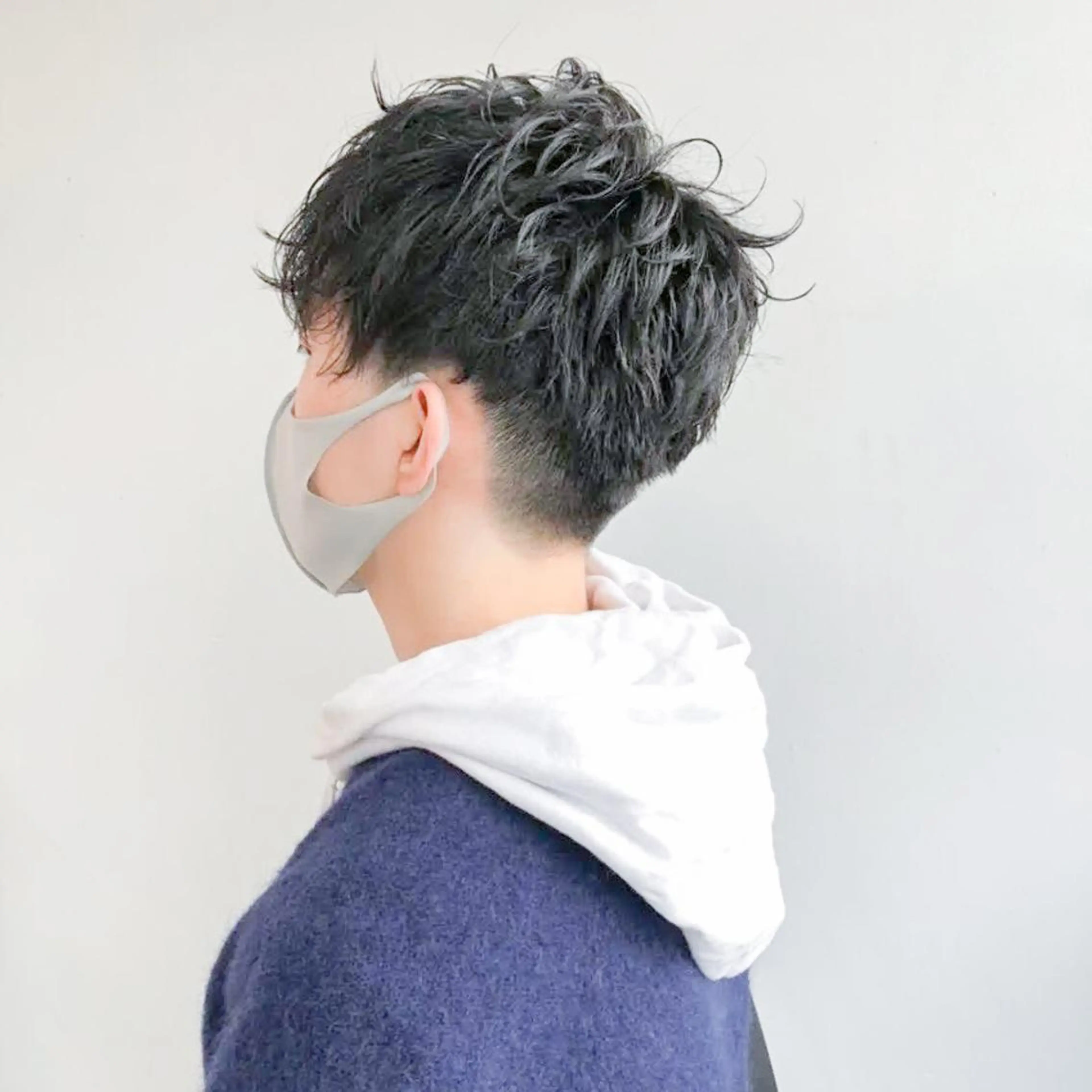 パーマ メンズ オールバック センターパート フェードカット カルマパーマ マッシュ ツイスパ/波巻き対応 メンズ特化　石川愛理のヘアスタイル