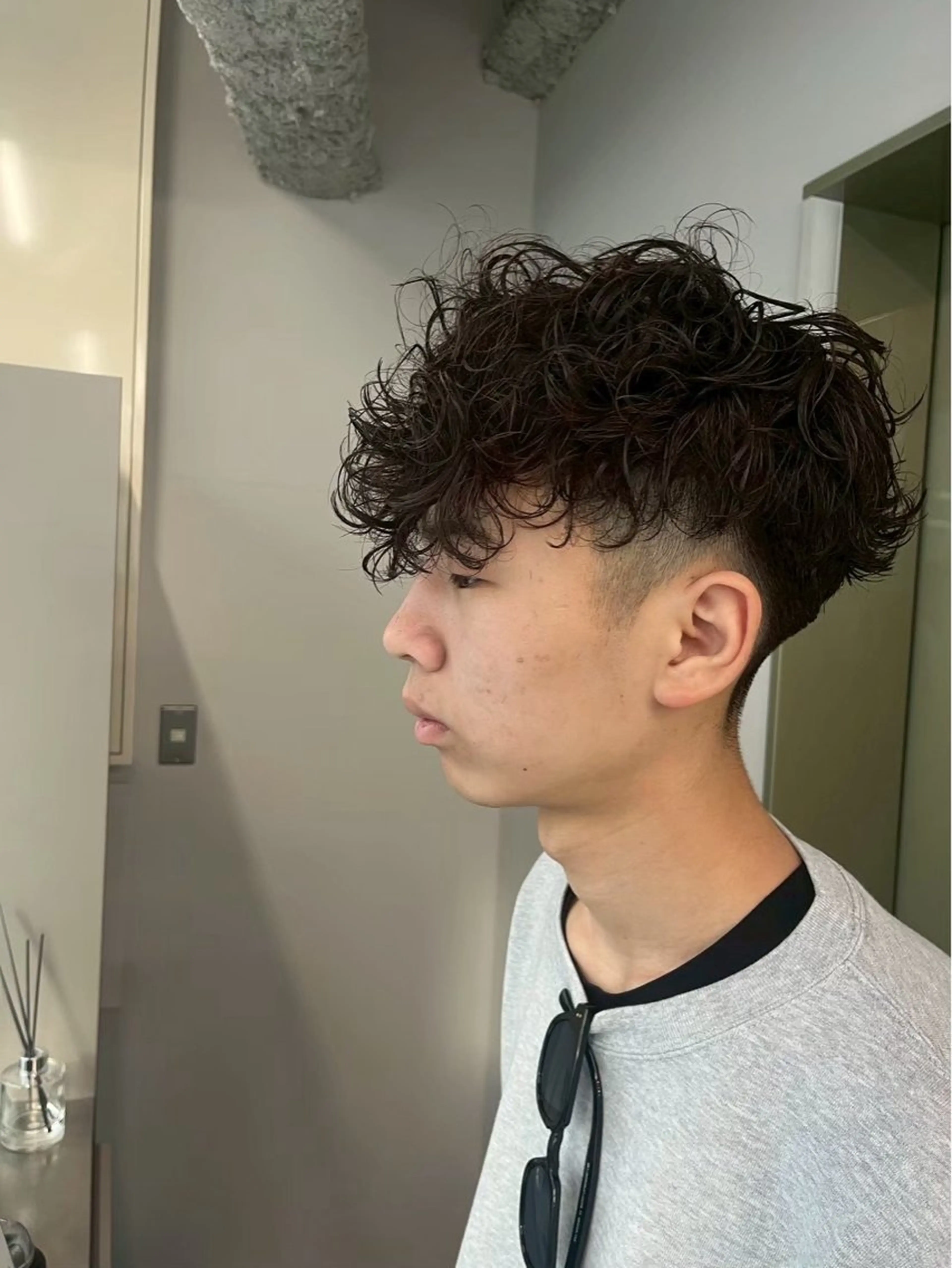 ショート パーマ メンズ スペインカール カット パーマ メンズ特化/韓国風 ニュアンス/ときなのヘアスタイル