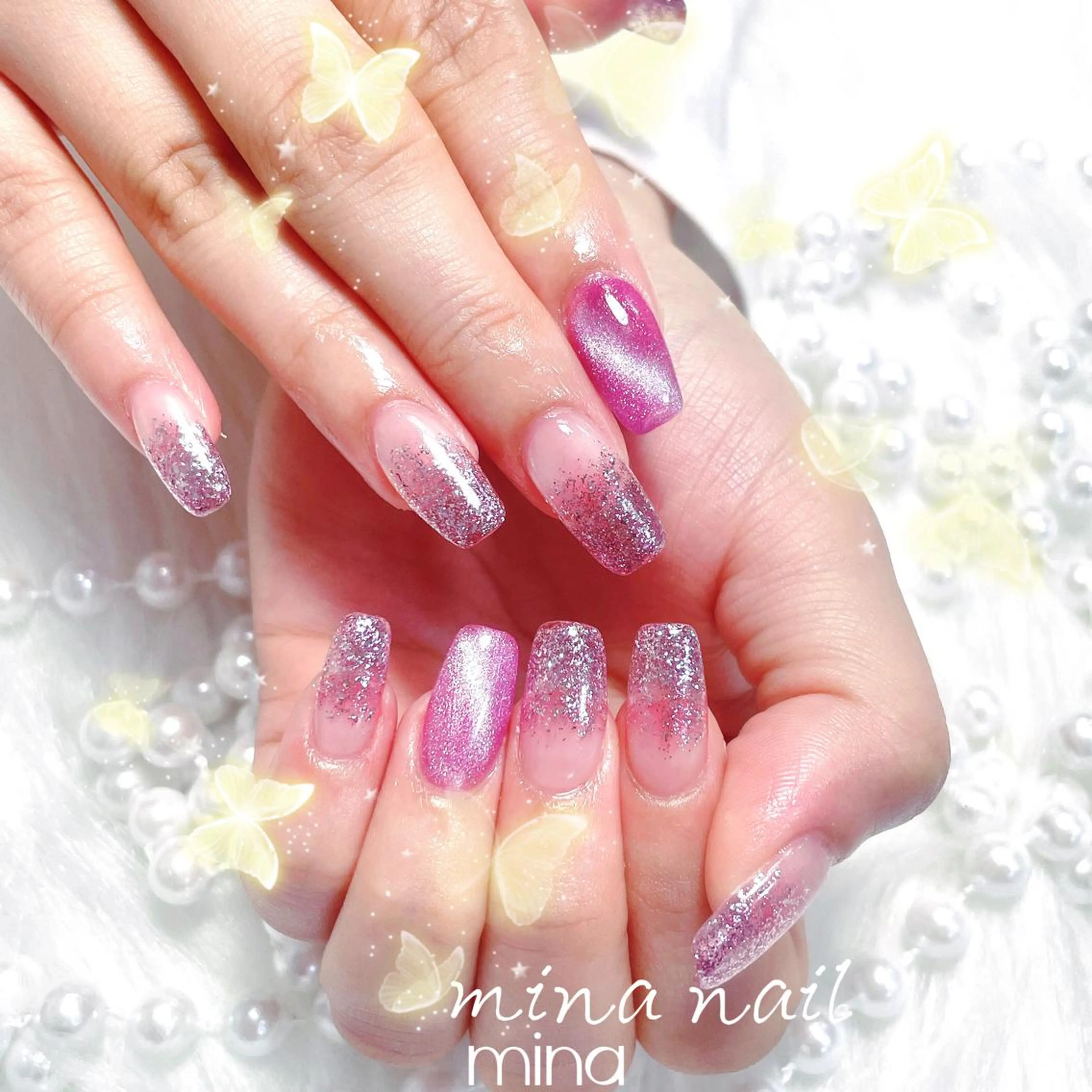 ネイル ハンドネイル 🎀まゆ 🪽🐾のネイルデザイン