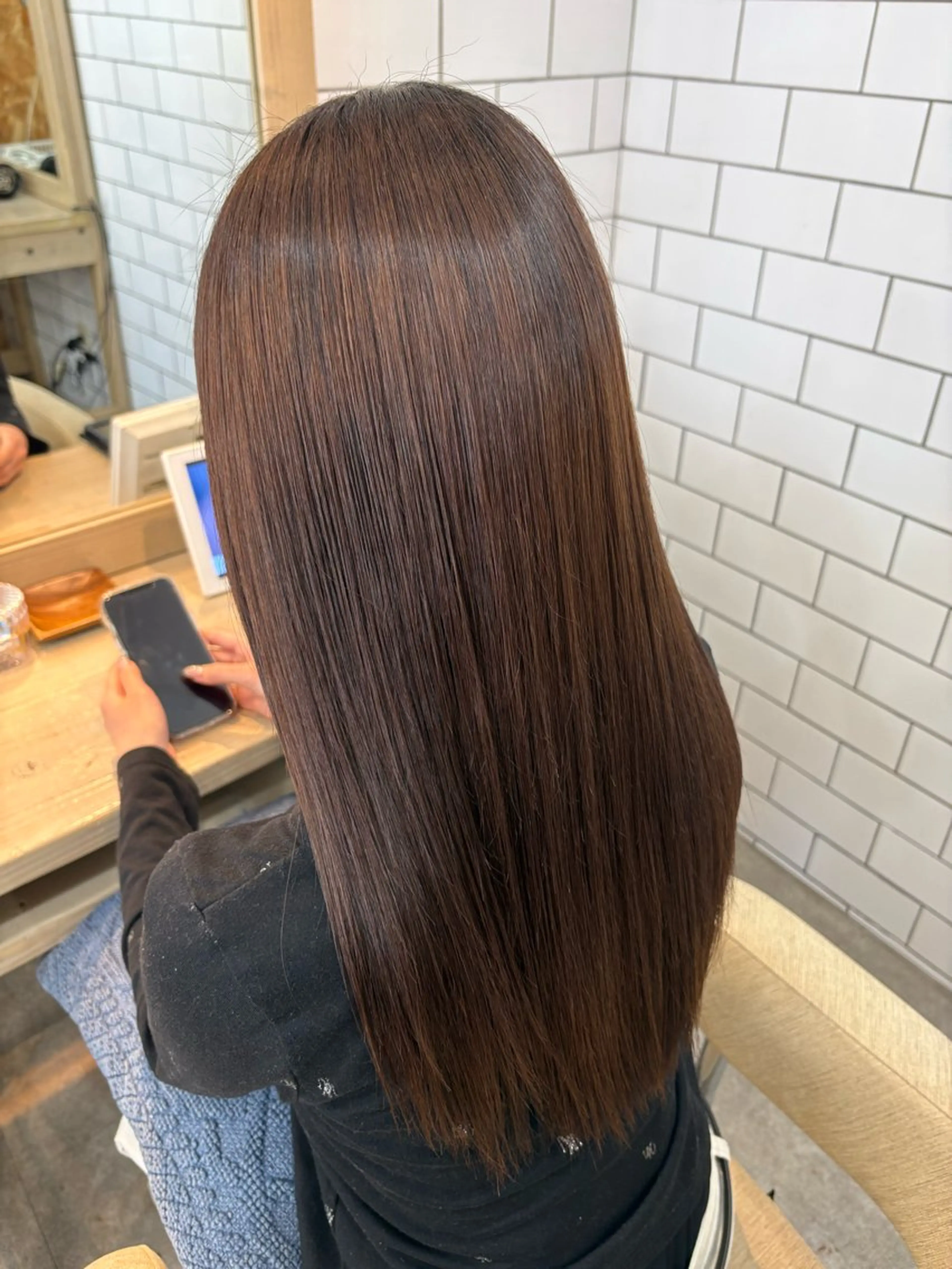 セミロング カラー カット ヘアカラー トリートメント Maho Saitoのヘアスタイル