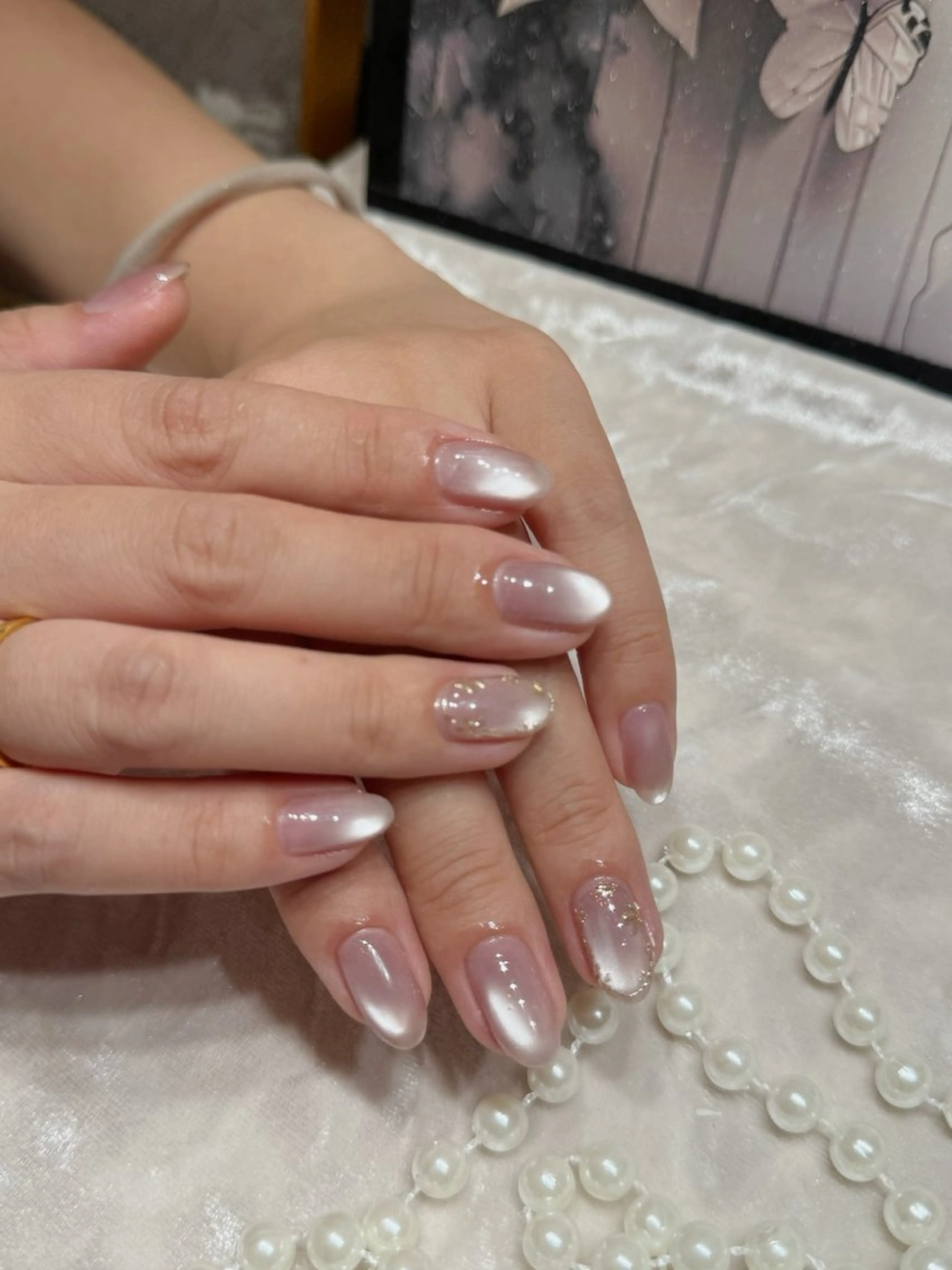 ネイル アートネイル フットネイル ジェルネイル ハート マグネットネイル Babarla Nailのネイルデザイン