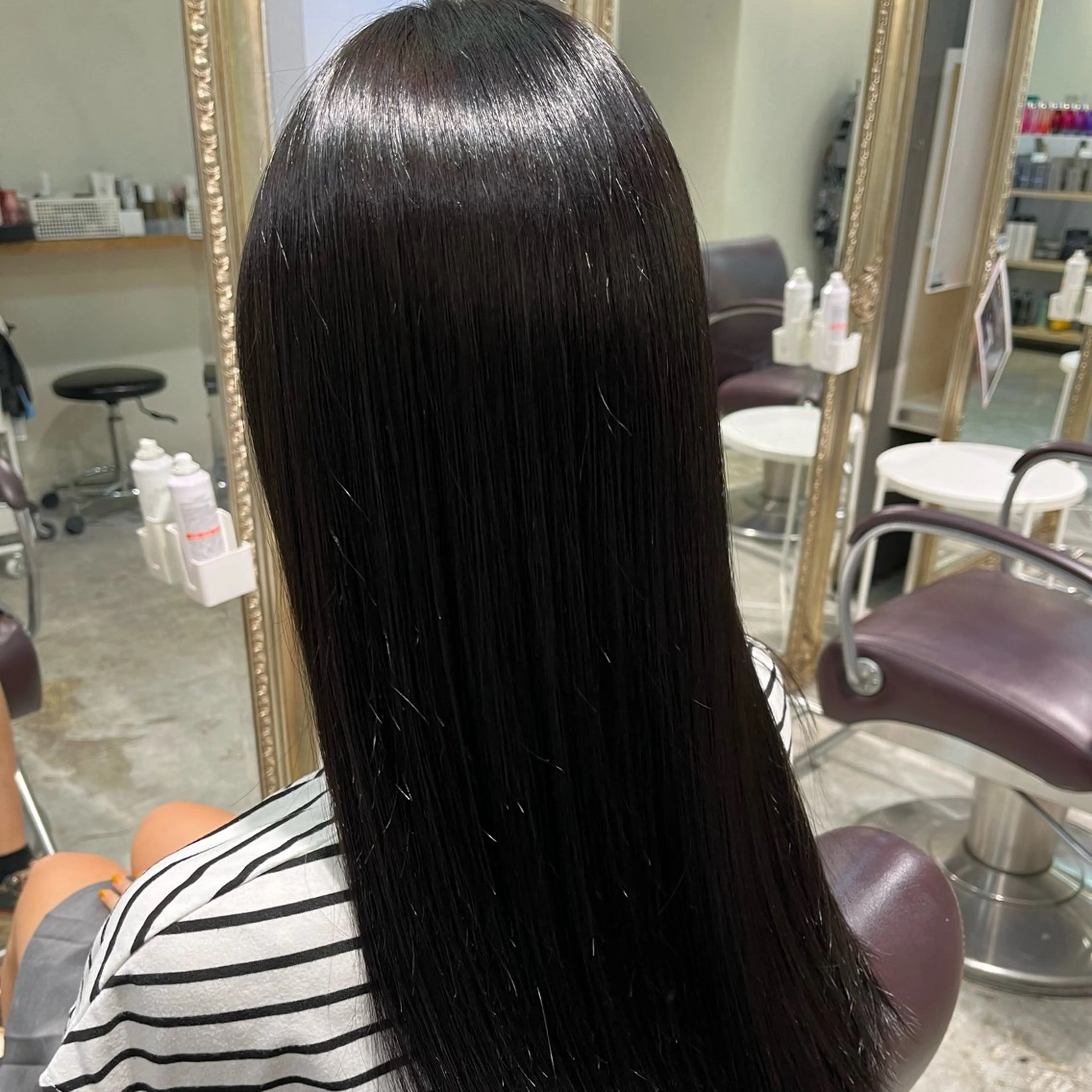 ロング カラー ヘアカラー フェザーパーマ🌙 毛流れ yuzukiのヘアスタイル