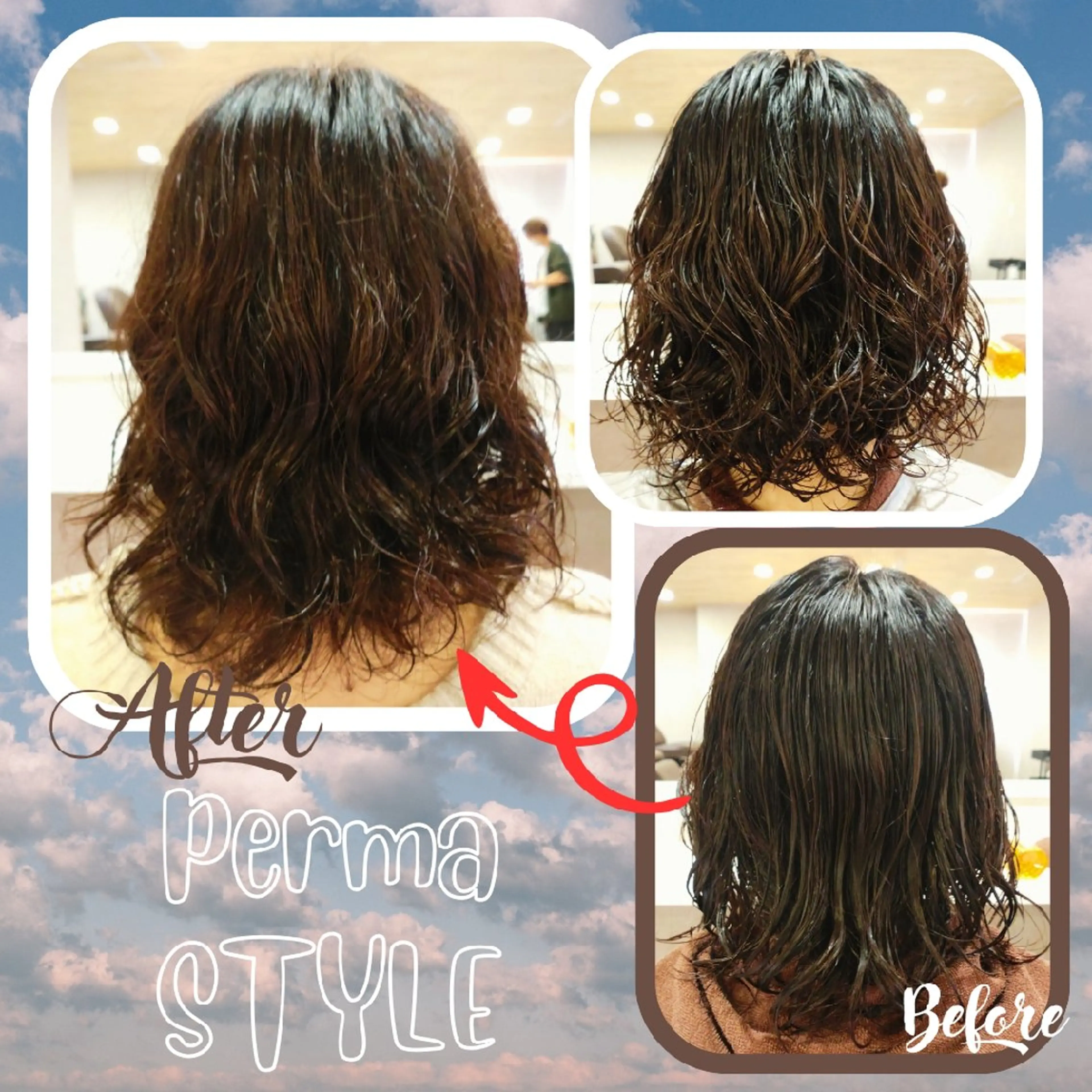 ミディアム パーマ カット パーマ GR 髪質改善トリートメント×ヘッドスパ【ジーアール】所属・🌺中村🌺毎日楽し くなる髪をご提案✨のヘアスタイル