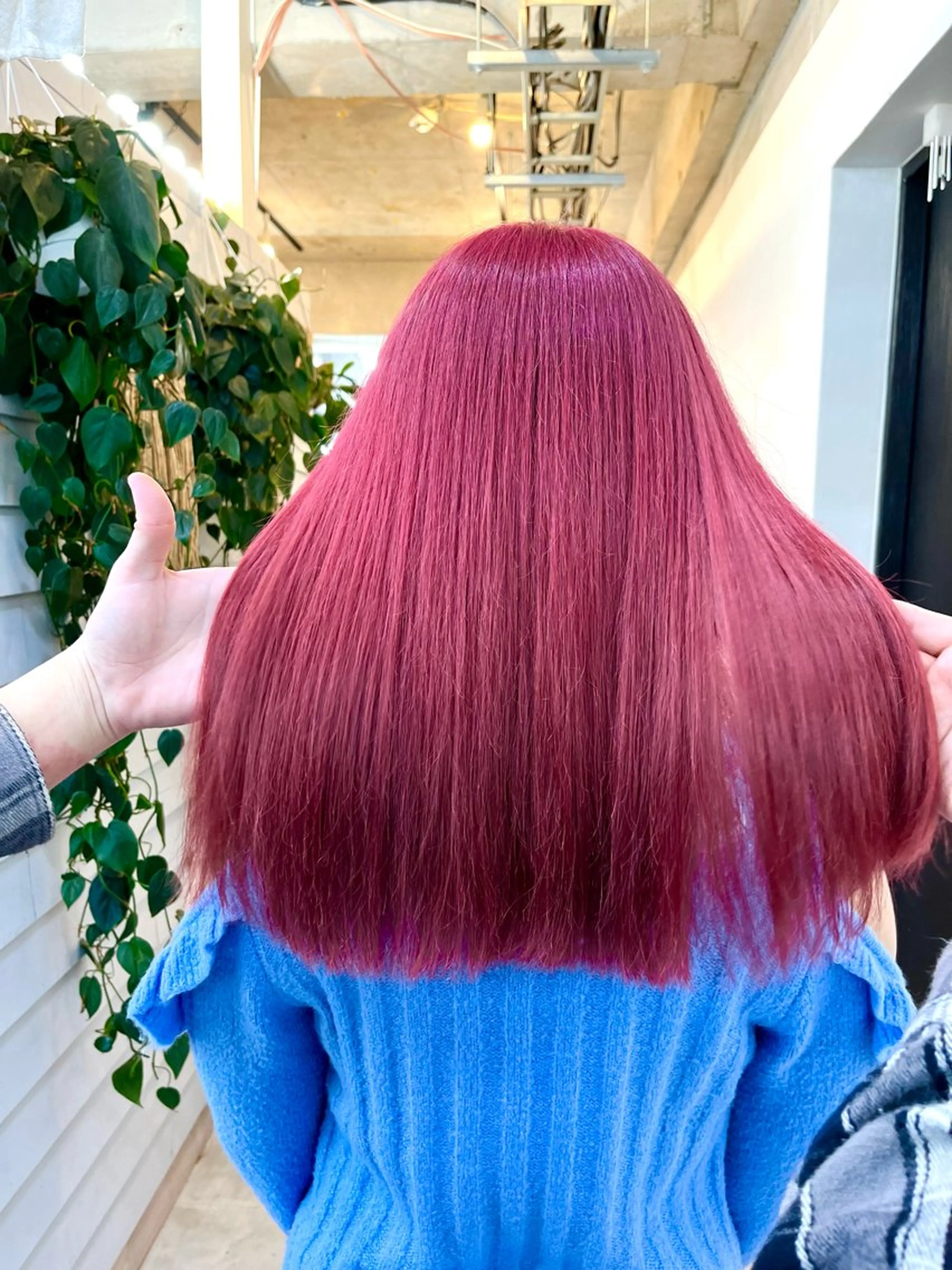 ミディアム カラー ピンクカラー ヘアカラー トリートメント メンズパーマ ヘアカラー大成のヘアスタイル