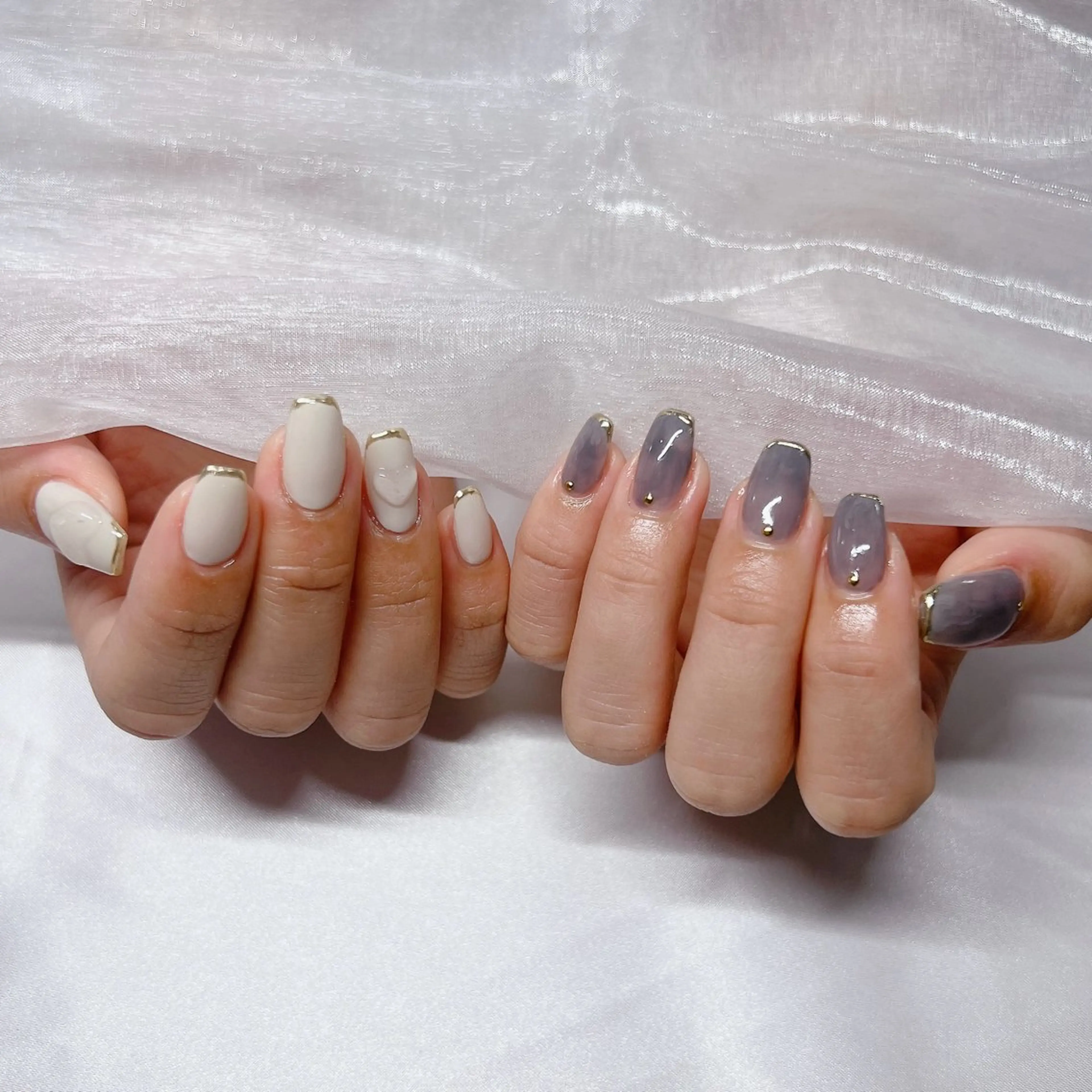 ネイル ジェルネイル 韓国ネイル ラメ(グリッター) マグネットネイル 持ち込み ハンドネイル nail salon Rewardのネイルデザイン