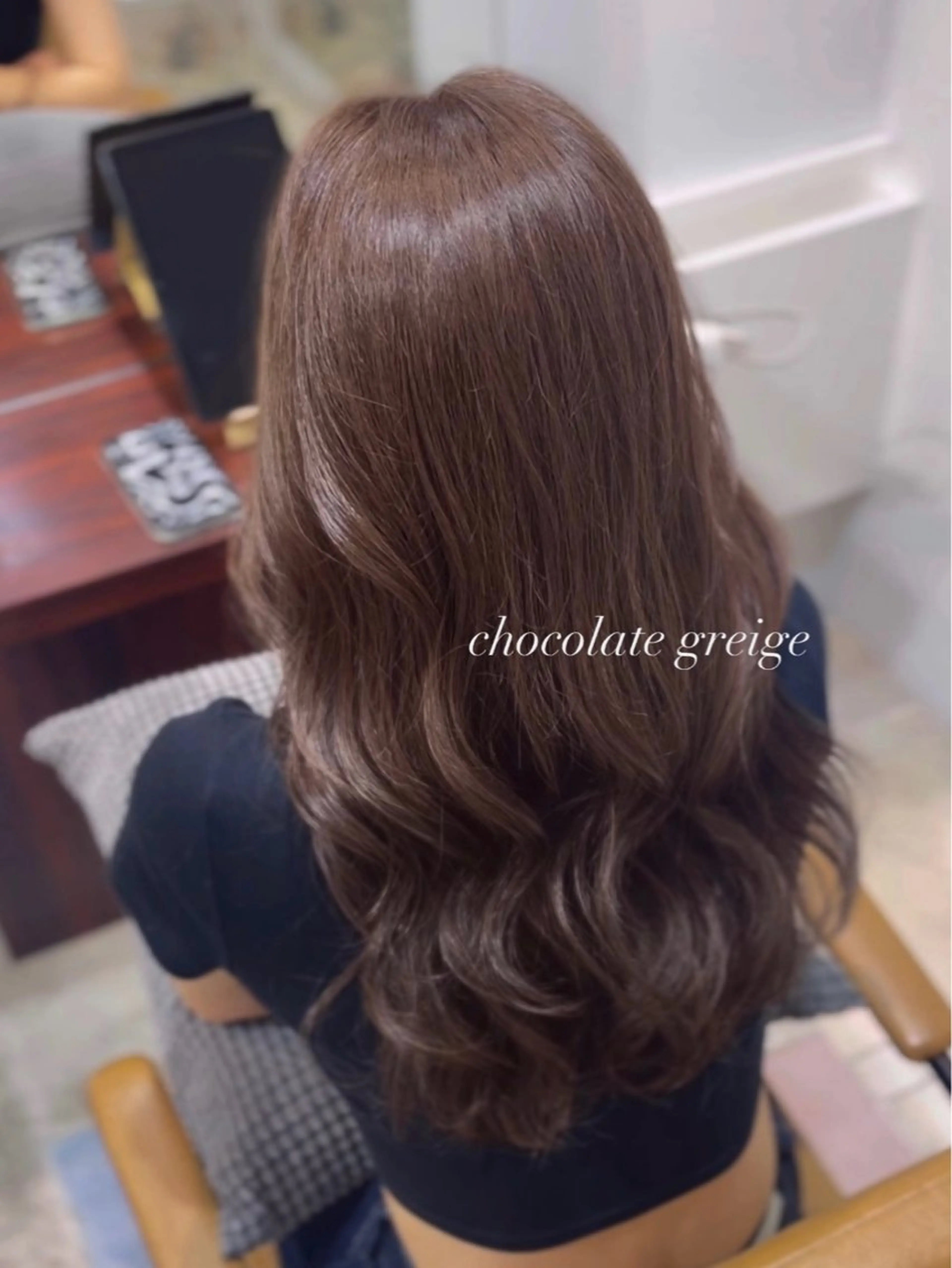 ロング カラー ブリーチ ブラウンカラー ダブルカラー グレージュ ブリーチなしカラー カット ヘアカラー トリートメント 透明感カラー／ 艶感カラー／RAMUのヘアスタイル