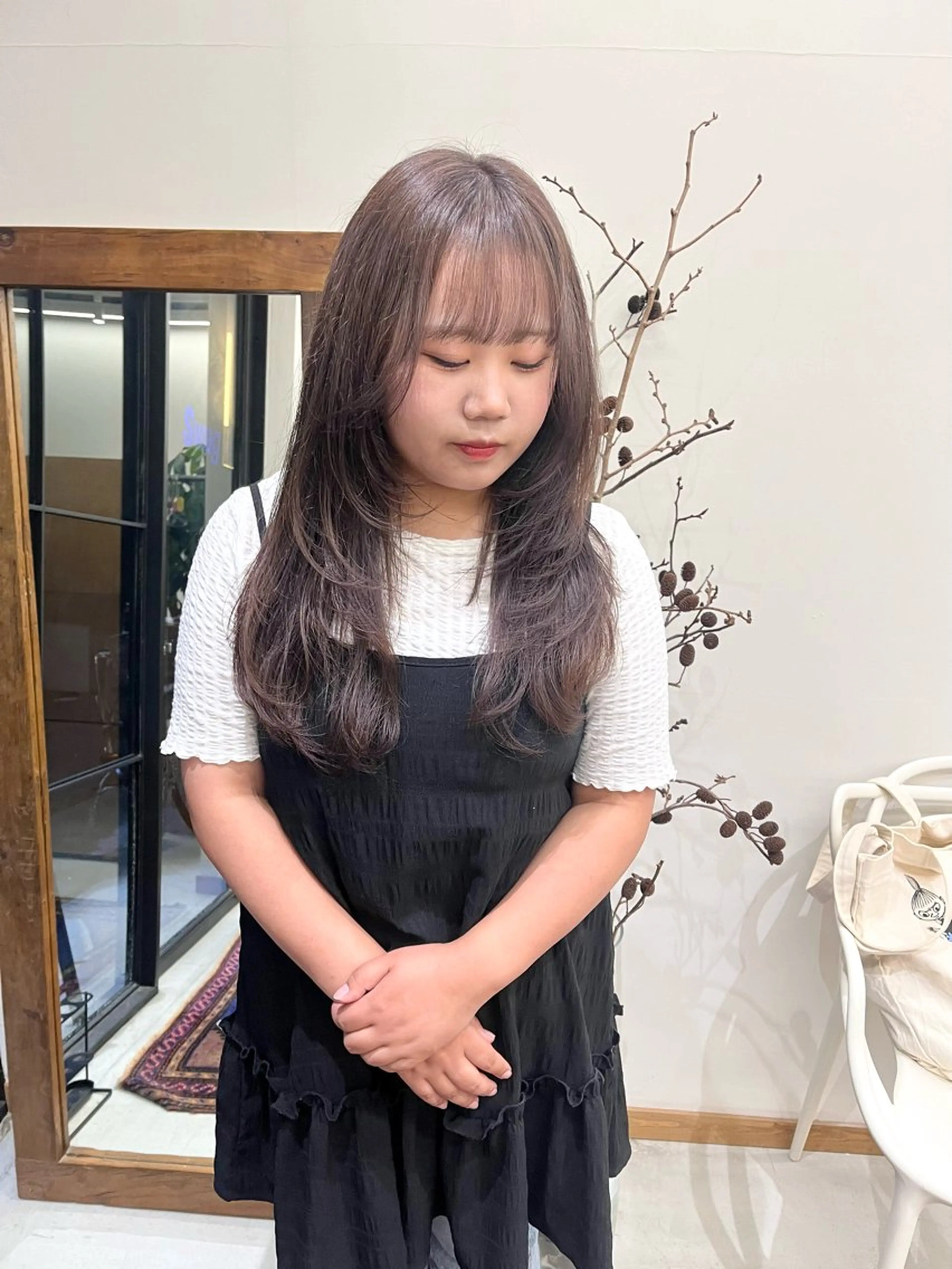 ロング カラー ヘアアレンジ ブリーチ ダブルカラー ブリーチなしカラー カット ヘアカラー ena/ブリーチなし 透明感・レイヤー🎀のヘアスタイル