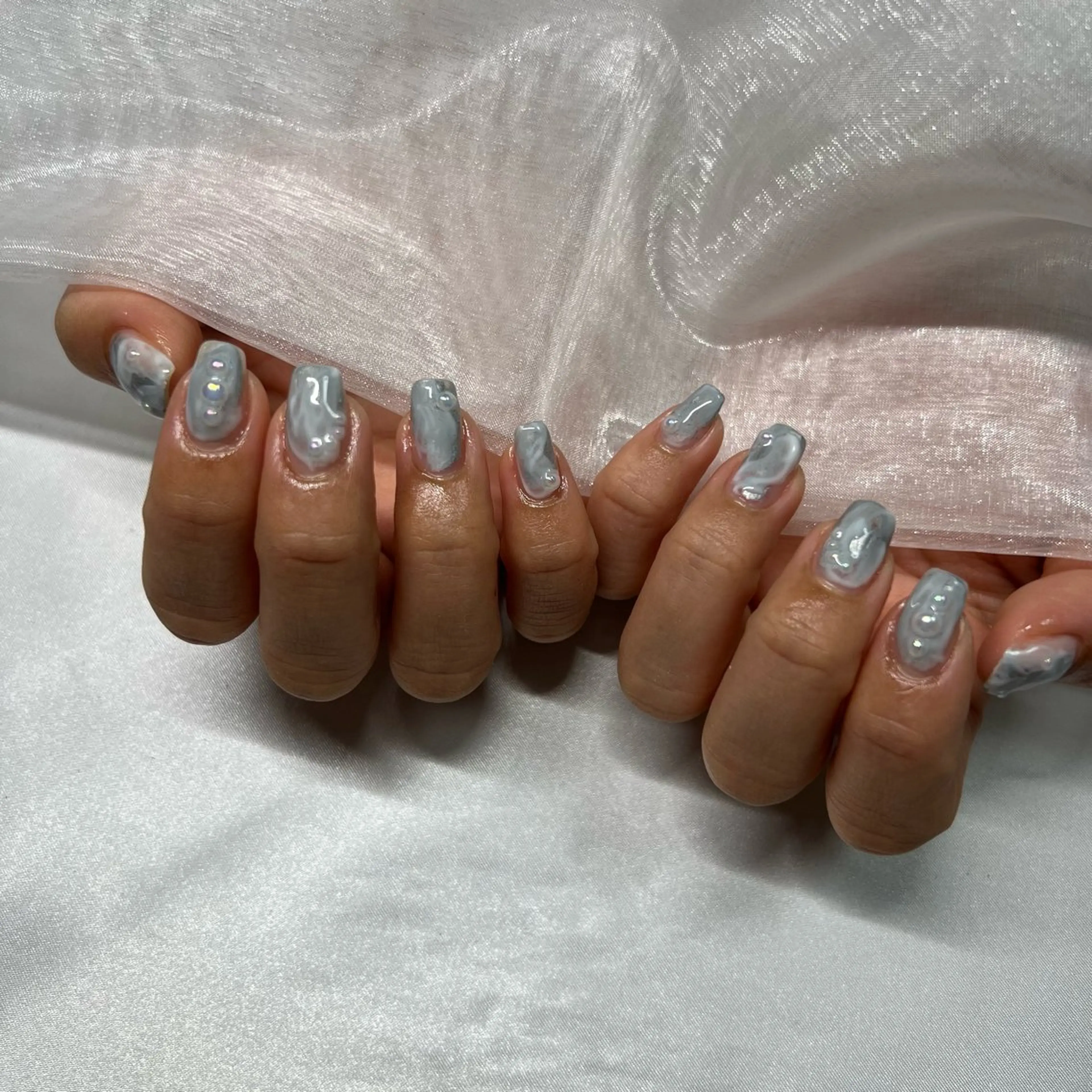 ネイル ジェルネイル 韓国ネイル ラメ(グリッター) マグネットネイル ミラーネイル ハンドネイル -nail salon-Reward所属・nail salon Rewardのネイルデザイン