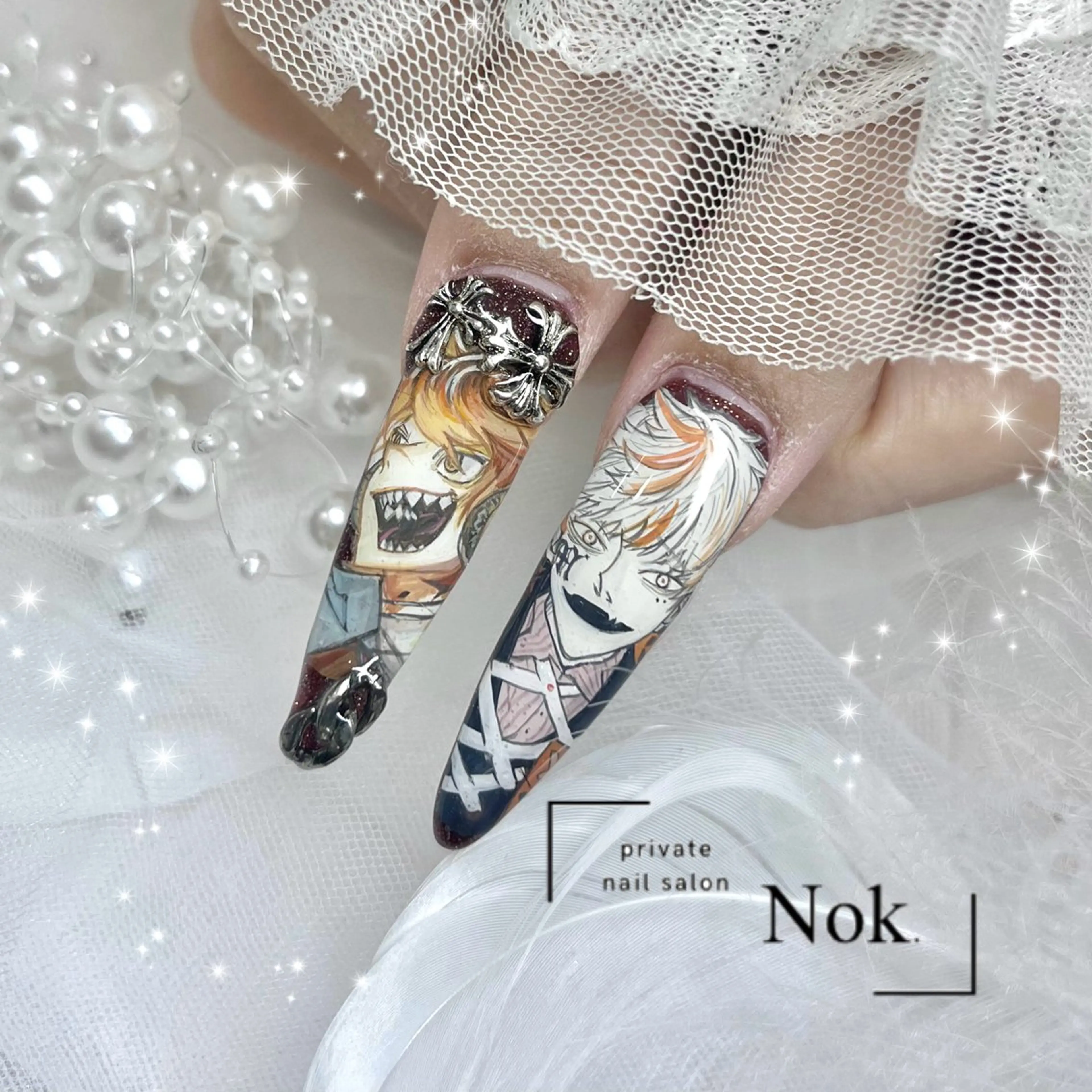 ネイル ロングネイル ハンドネイル 池袋痛ネイル Nok. 渡辺のネイルデザイン