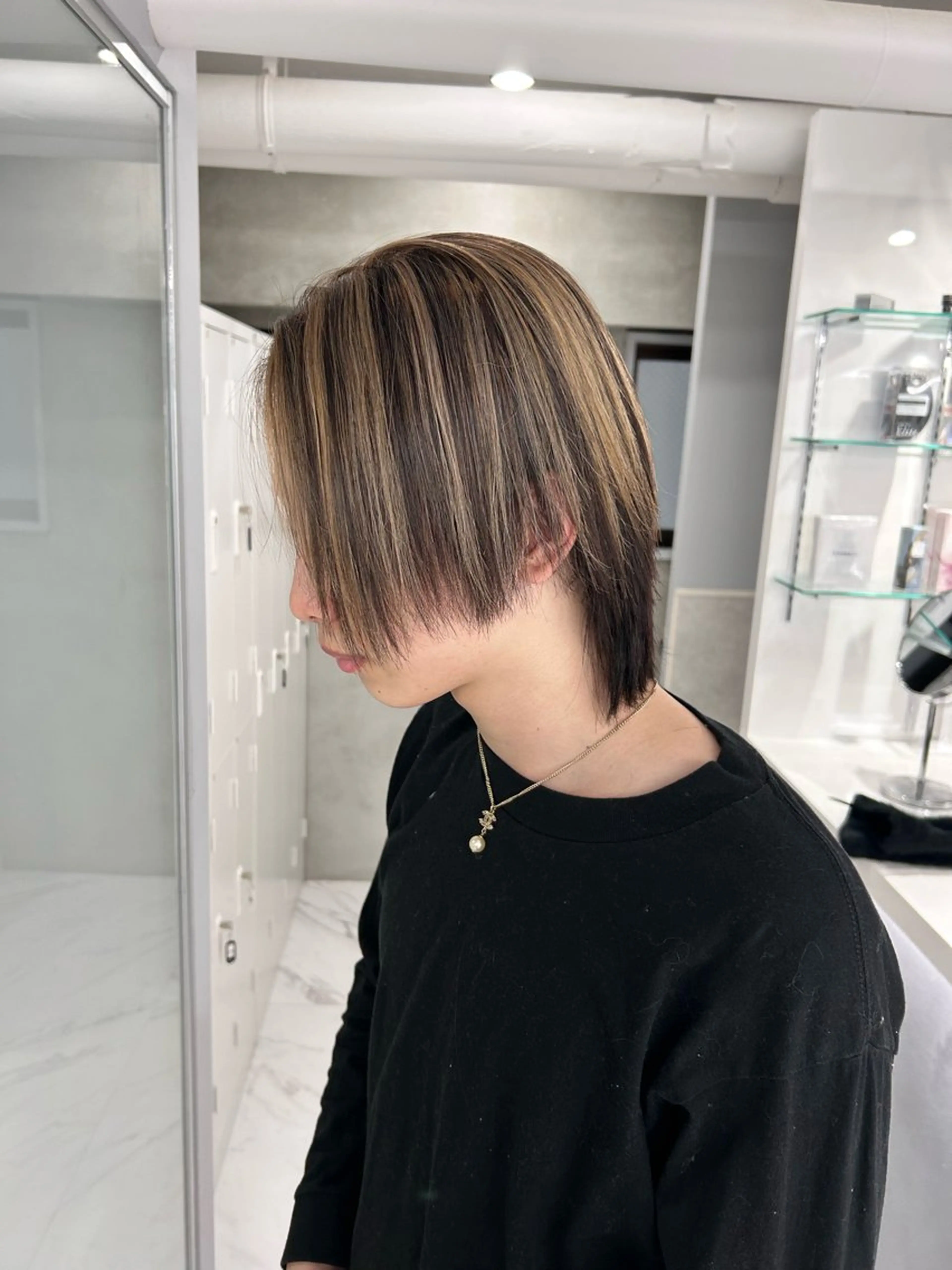 ミディアム カラー ハイライトカラー ハイライト ヘアカラー shizuna/平尾 /カラー/髪質改善のヘアスタイル