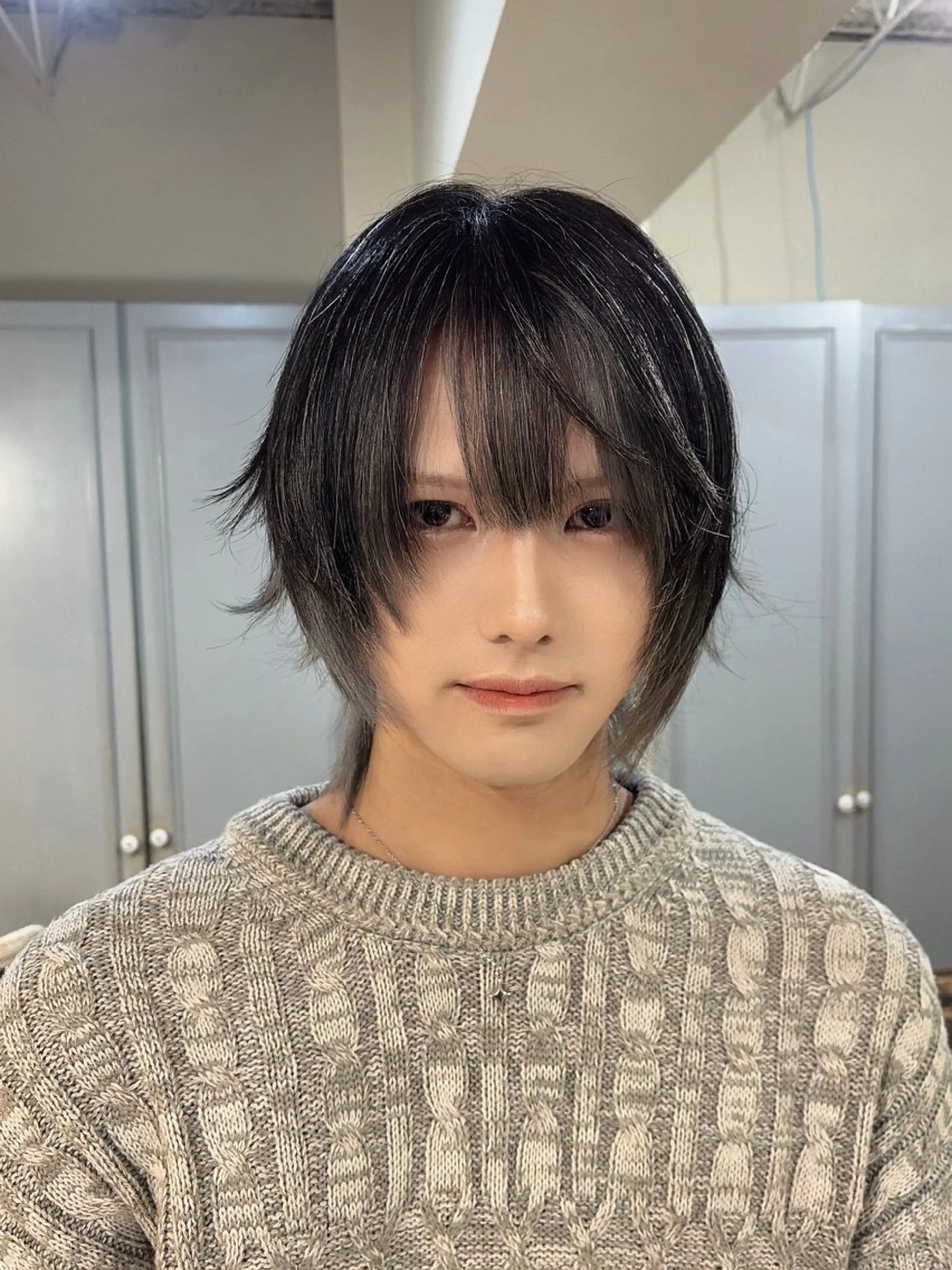 ミディアム カラー メンズ カット ヘアカラー 盛れるレイヤー× ウルフMari🪽のヘアスタイル