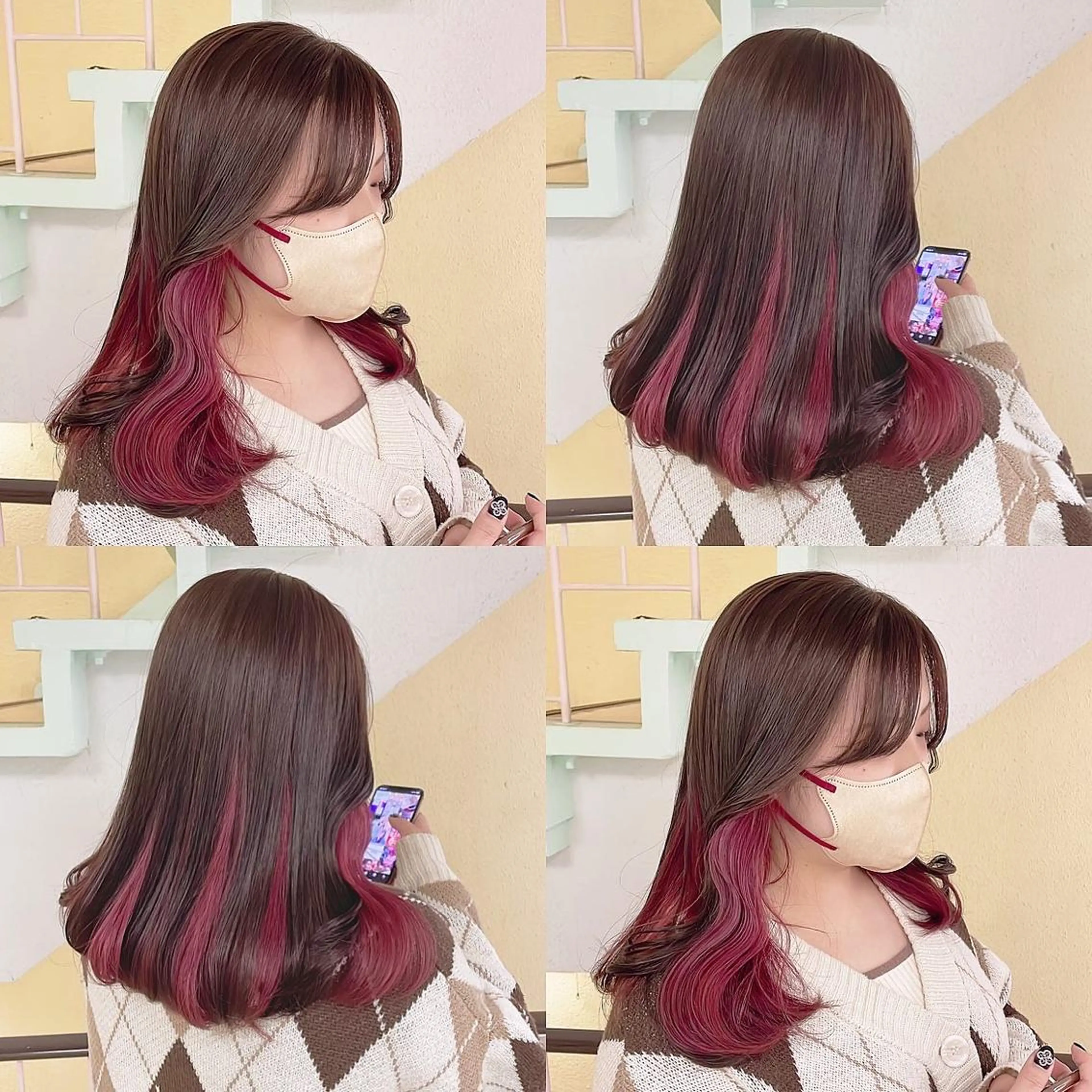 カラー ヘアカラー トリートメント 渋谷:インナーカラー ／🍒エリカ🍒のヘアスタイル