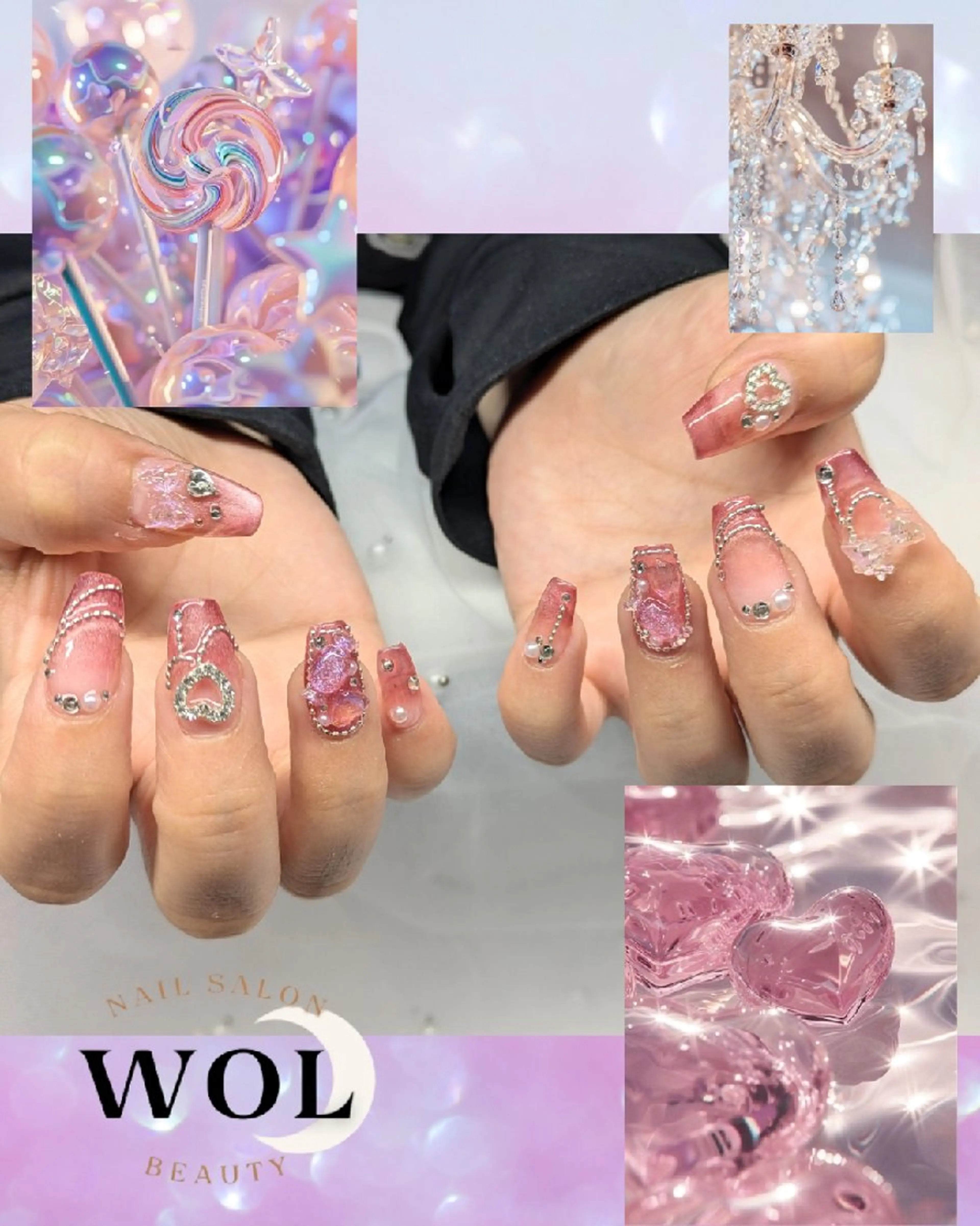 ネイル 長さ出し WOL🌙 momokoのネイルデザイン