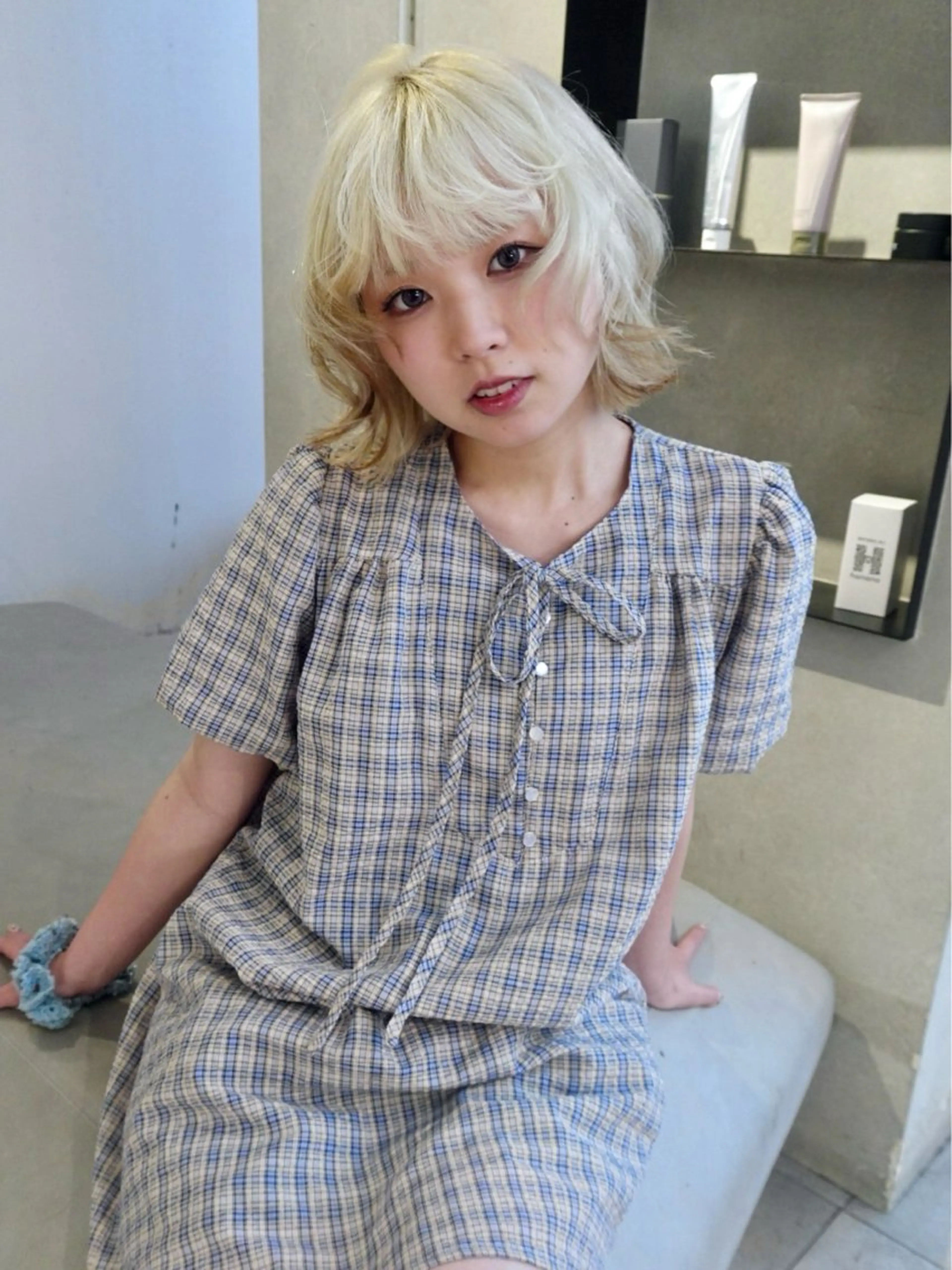 ショート カラー ヘアカラー ハイトーン/レイヤー nail 百咲💌のヘアスタイル