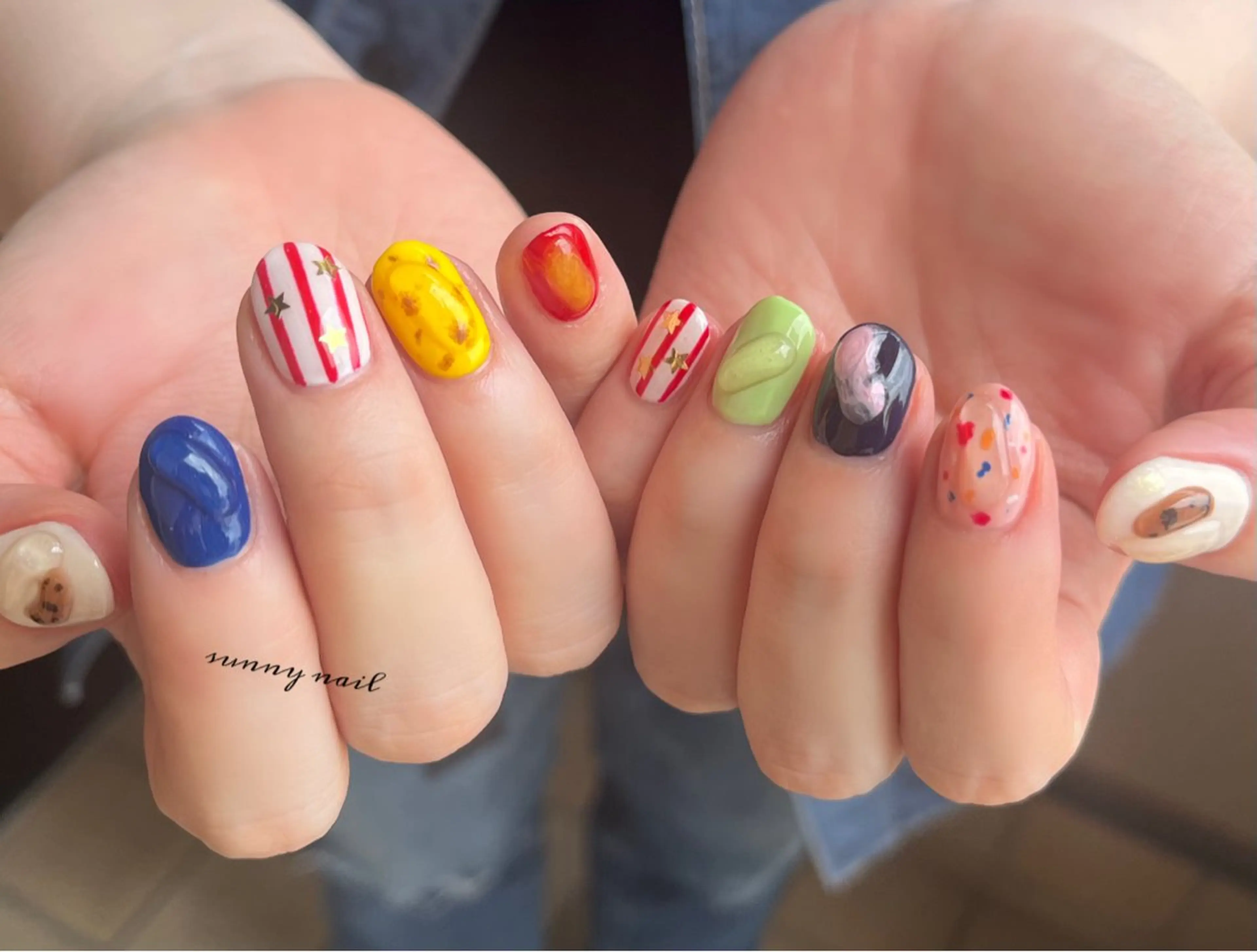 ネイル カジュアル ジェルネイル パラジェル sunny nailのネイルデザイン