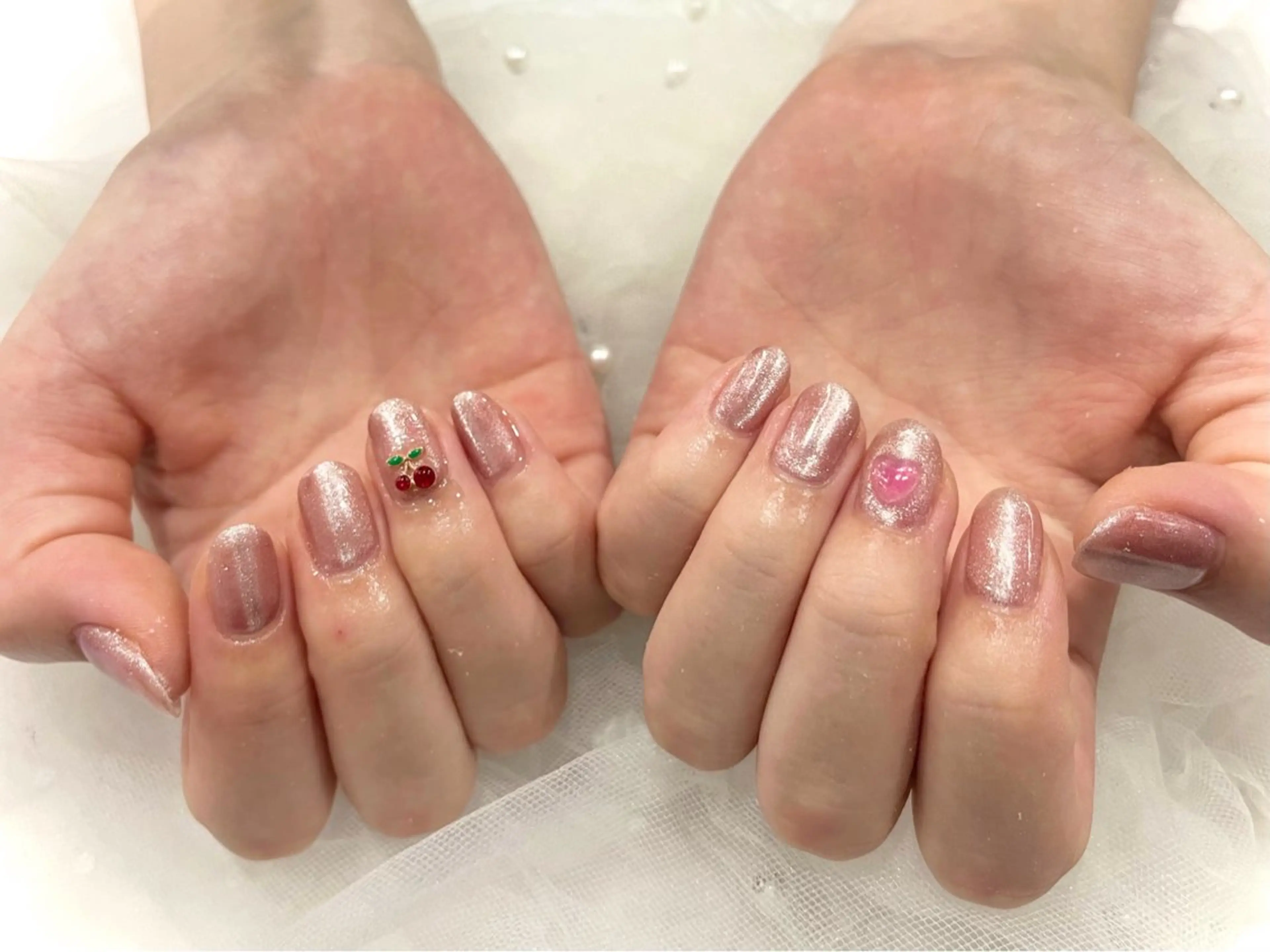 ネイル マグネットネイル ピンク ハンドネイル Nail salon Cielel⟡Ayaのネイルデザイン