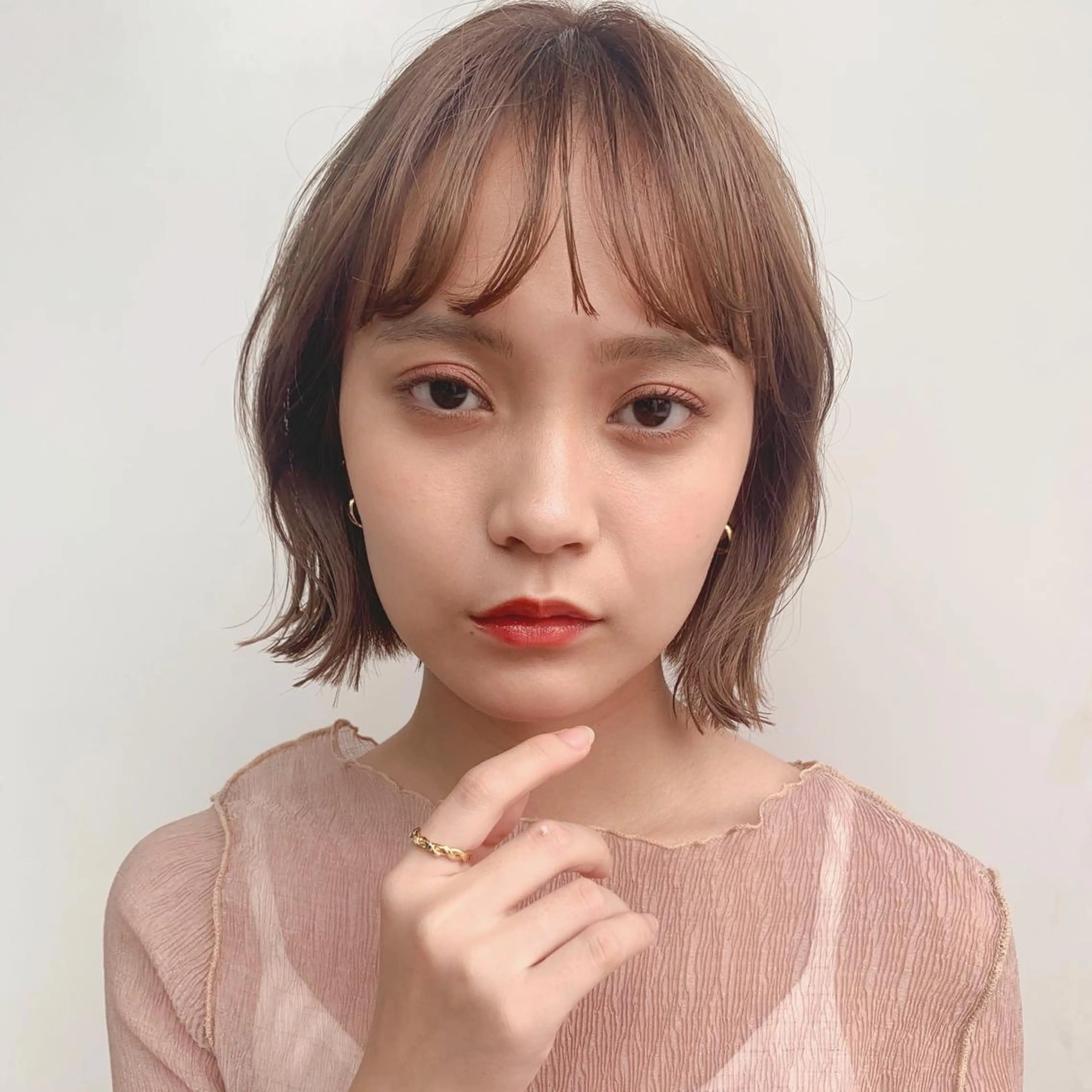 ショート カラー ベージュカラー ボブ 🌱小顔ヘア/ボブ ミディアム/双葉🌱のヘアスタイル