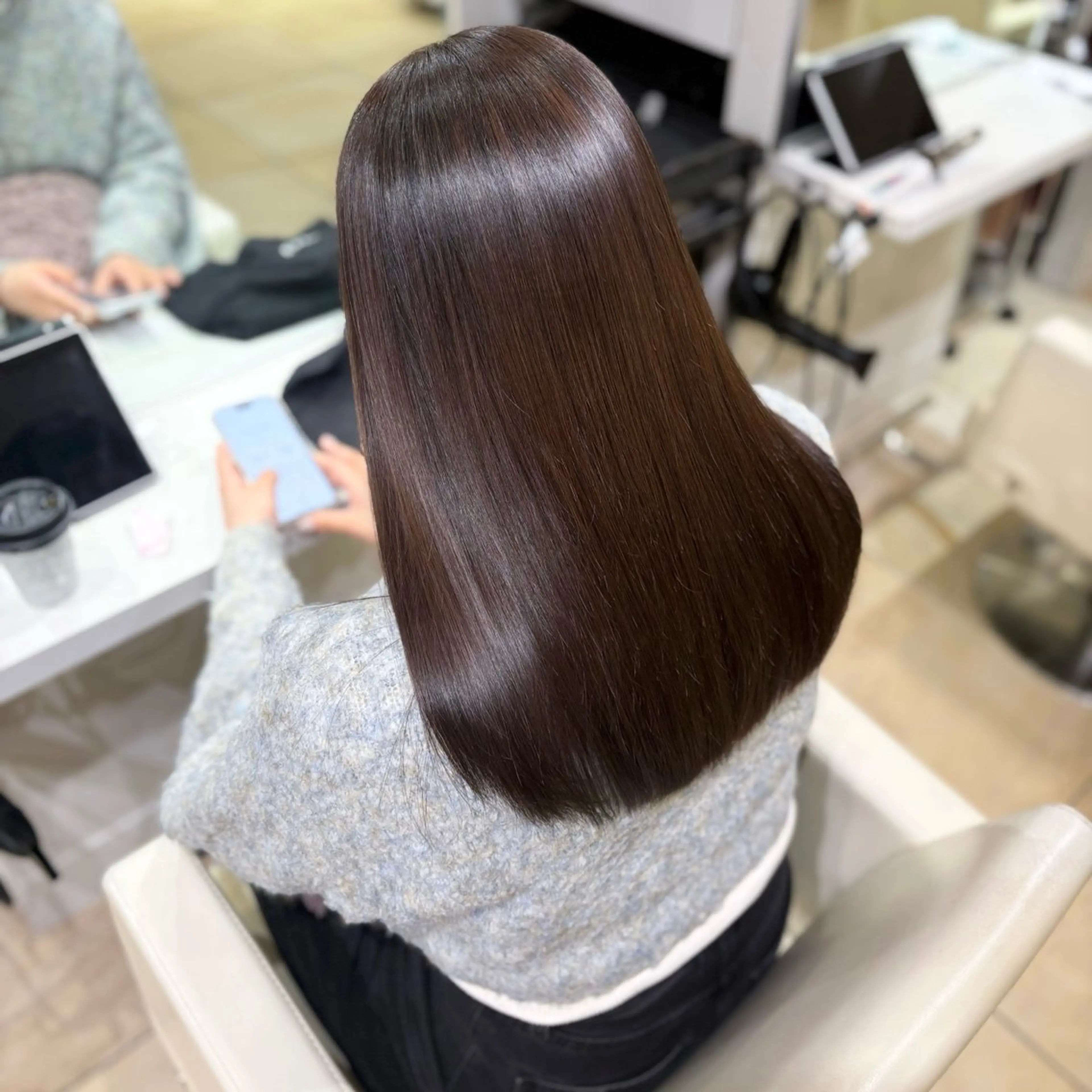 ロング カラー ブラウンカラー チョコレートブラウン オレンジ カット ヘアカラー トリートメント 新宿/透明感カラー /韓国ヘアKANA♡のヘアスタイル
