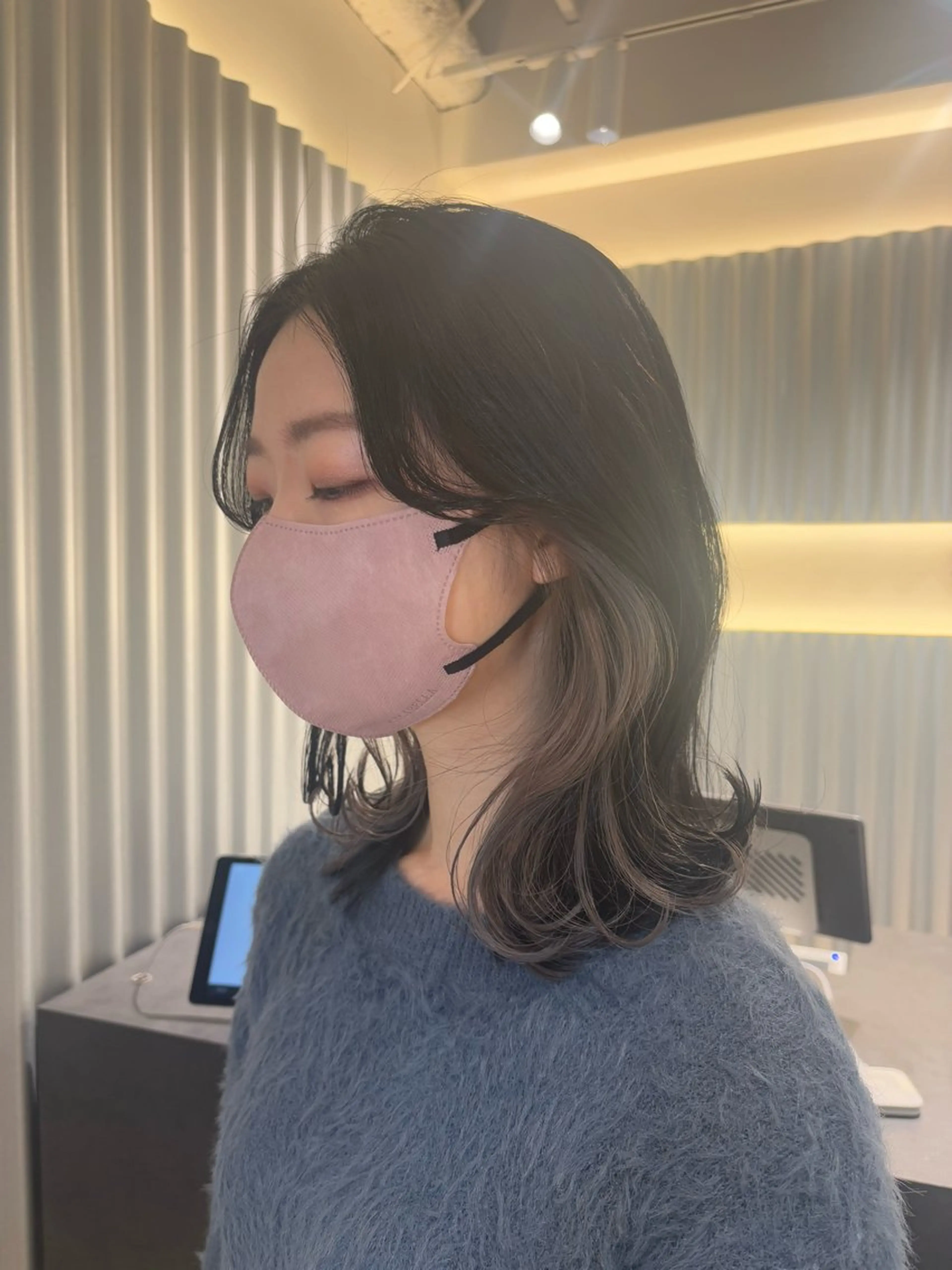 ミディアム カラー パーマ ヘアアレンジ グレージュ カット ヘアカラー トリートメント ヘッドスパ ヘアセット 押切 響 のヘアスタイル