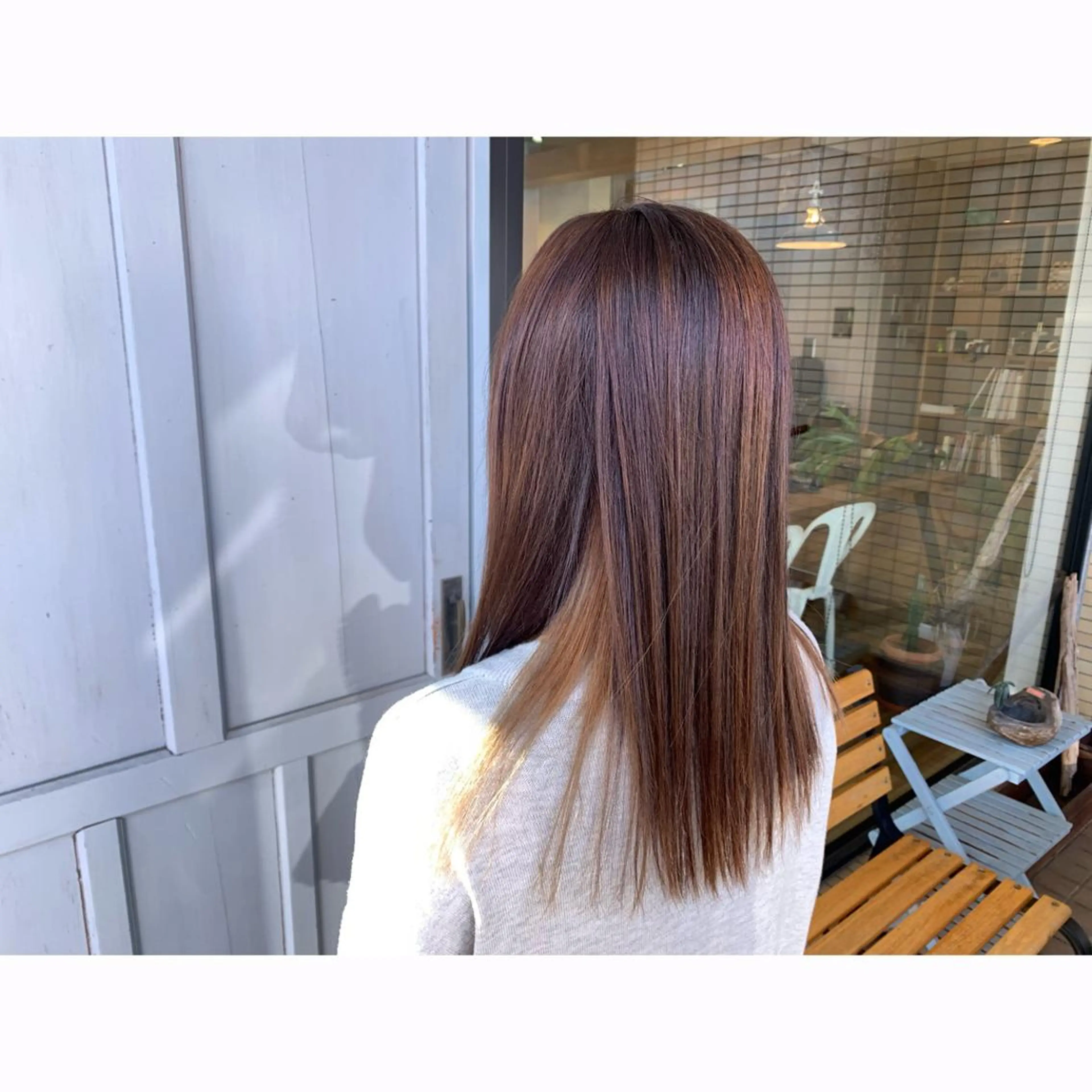 ロング カラー ベージュカラー ブラウンカラー ココアブラウン ミルクティーベージュ ヘアカラー トリートメント ツキダテ ユイのヘアスタイル