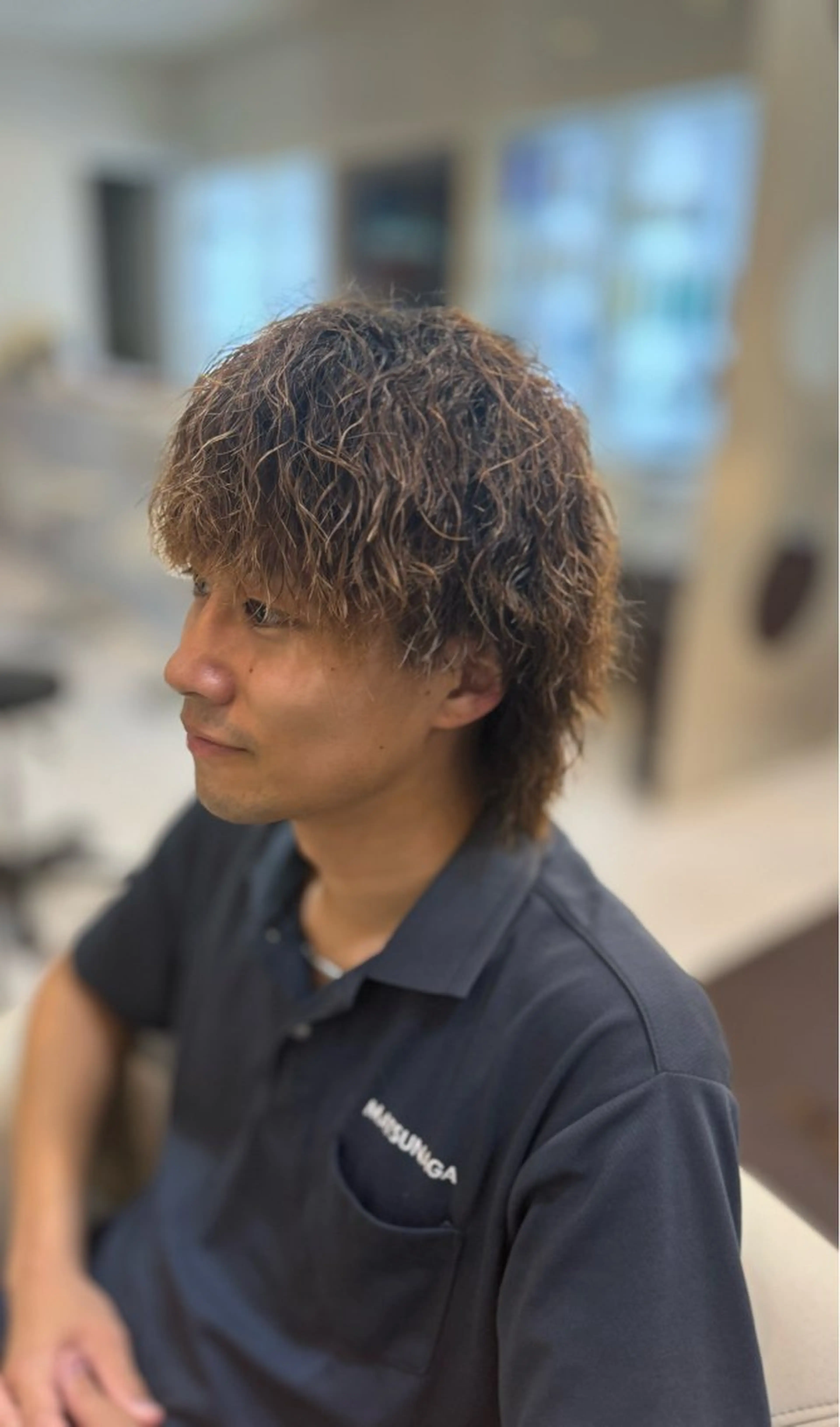 ショート パーマ メンズ メンズウルフカット ウルフカット カット パーマ トリートメント 長屋 裕也のヘアスタイル