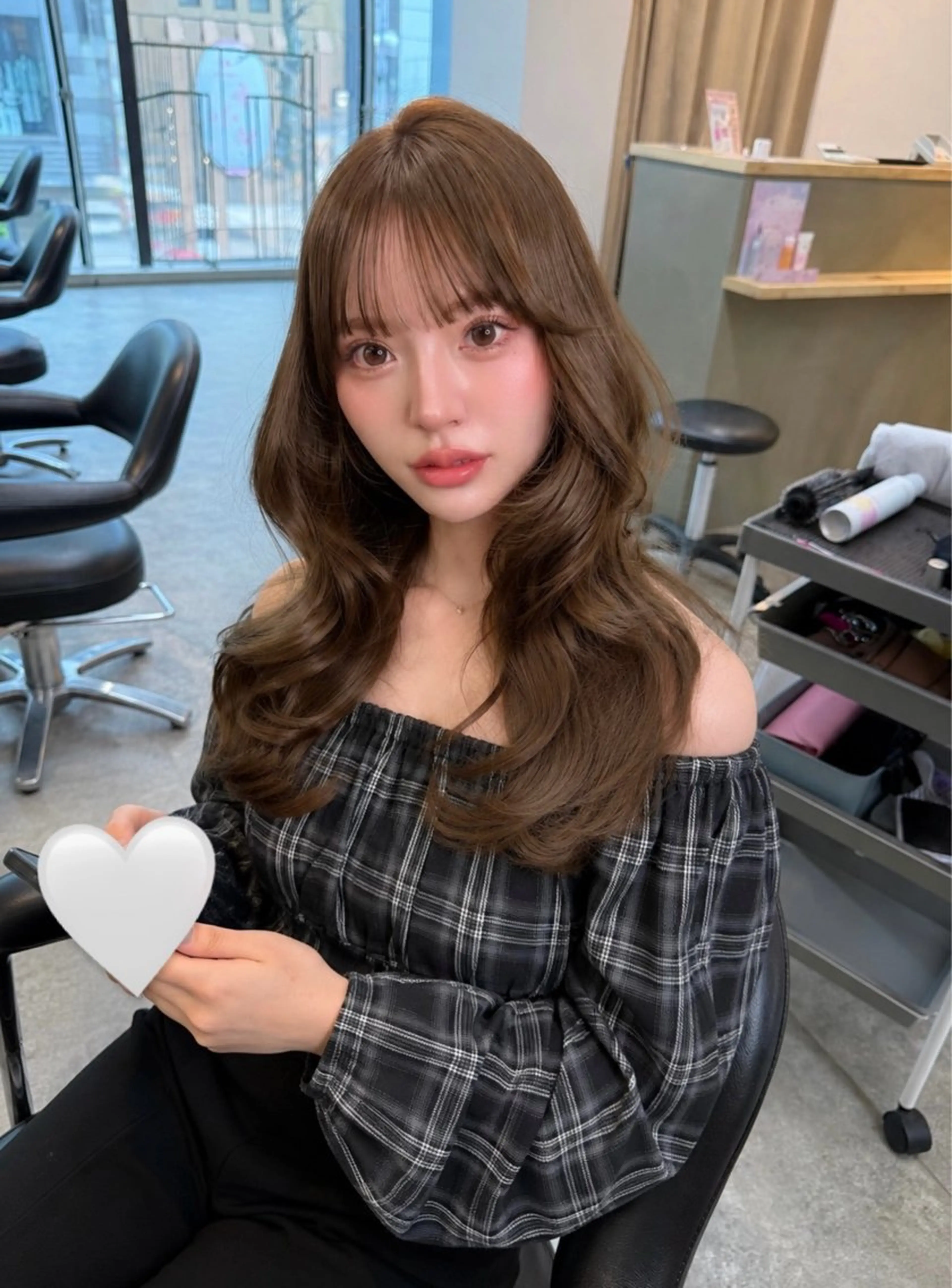 ロング カラー カット ヘアカラー トリートメント 韓国ヘア*.+ﾟ 伊藤美奈穂のヘアスタイル